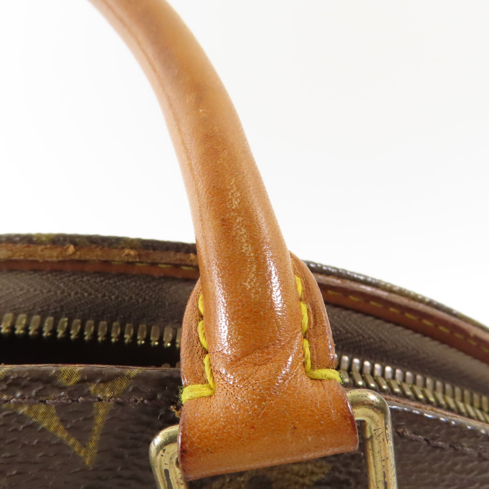 LOUIS VUITTON Monogram Ellipse PM金扣手挽袋棕色