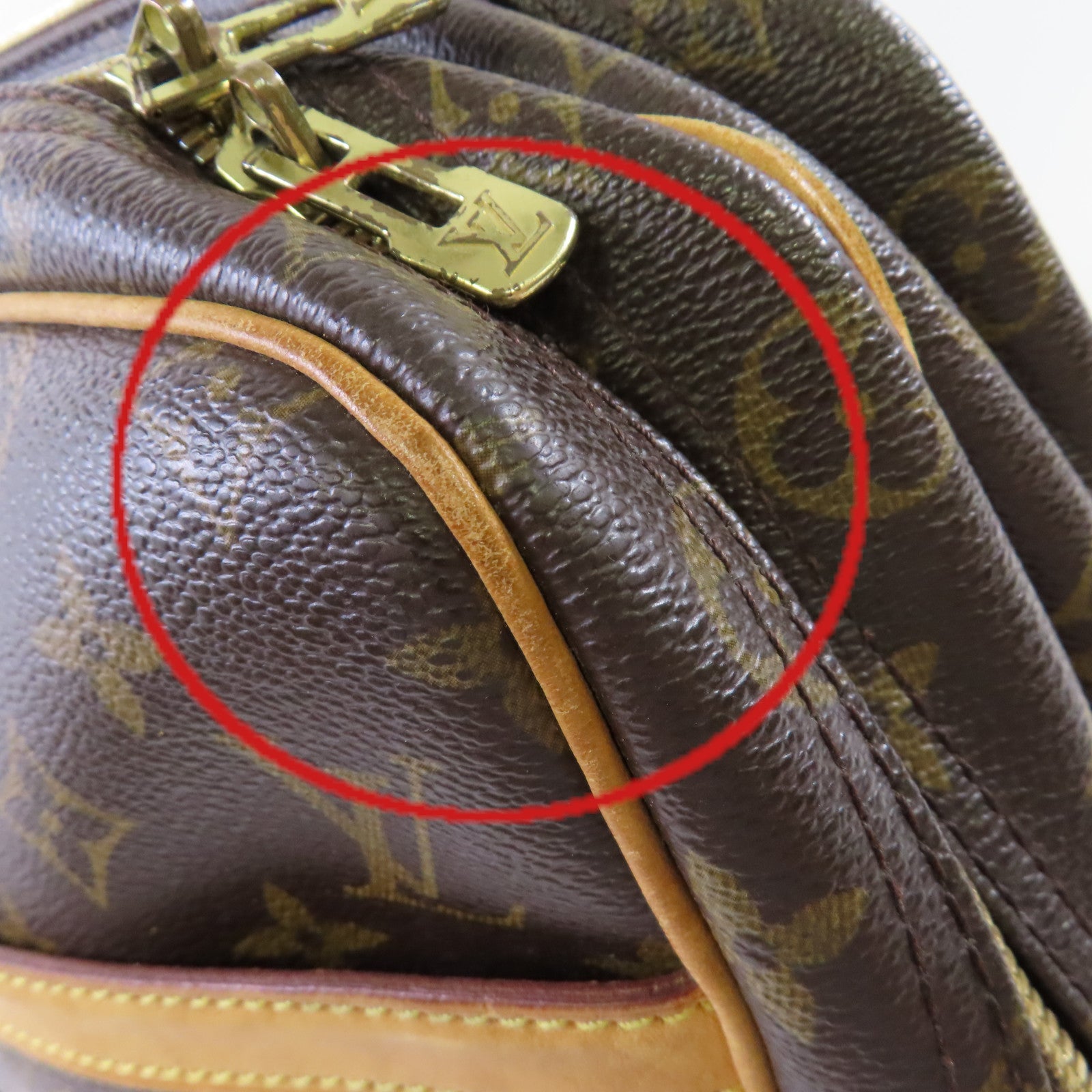 LOUIS VUITTON Monogram Reporter GM Bag金扣肩背袋啡色