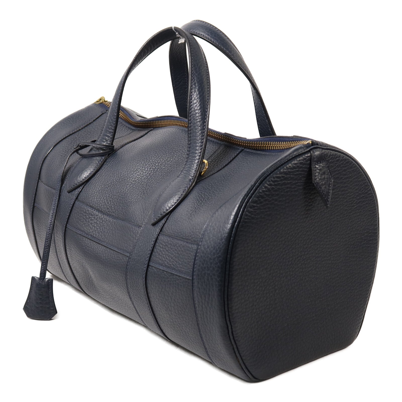 HERMES Ardennes皮革Rudy金扣手挽肩背兩用袋Navy