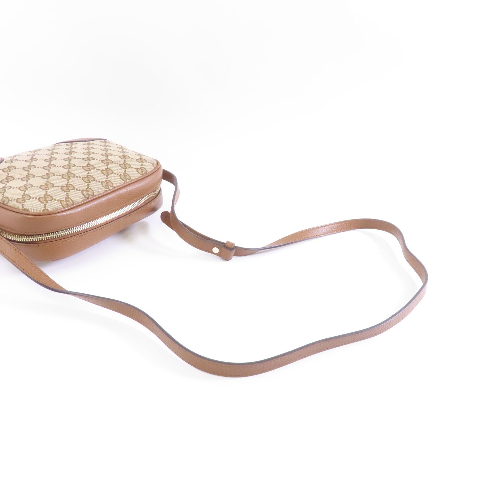 GUCCI 【激減優惠】帆布Shoulder Bag金扣肩背袋棕色
