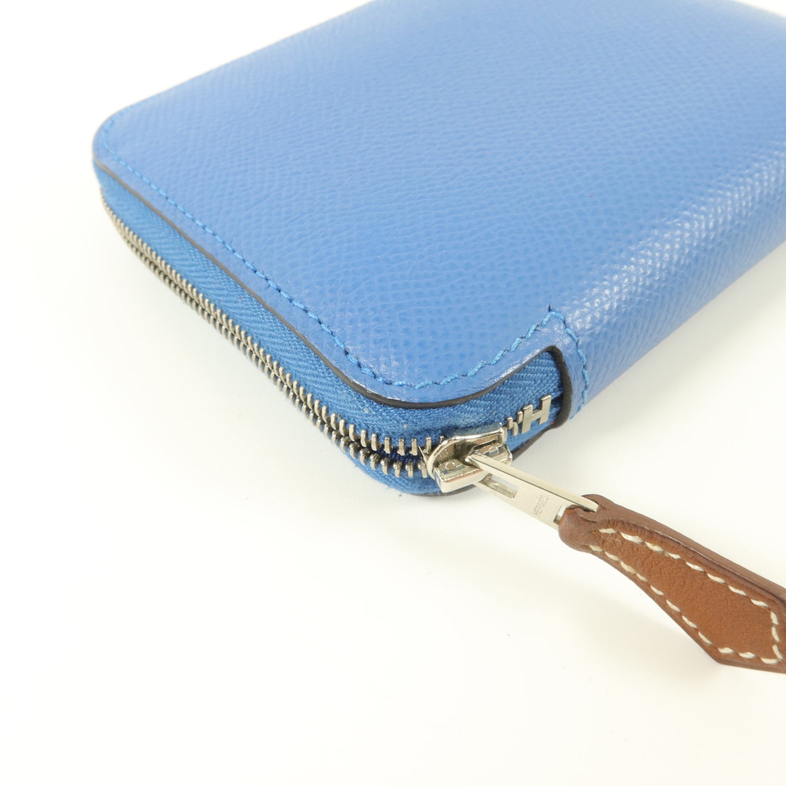 HERMES Epsom皮革Silk in Compact錢包Cobalt