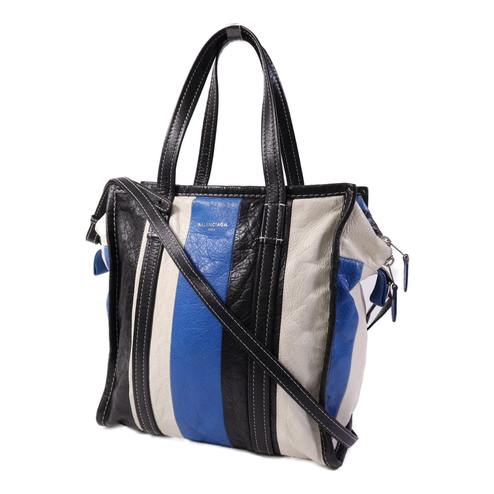 BALENCIAGA 牛皮皮革Bazaar Shopper銀扣手挽肩背兩用袋