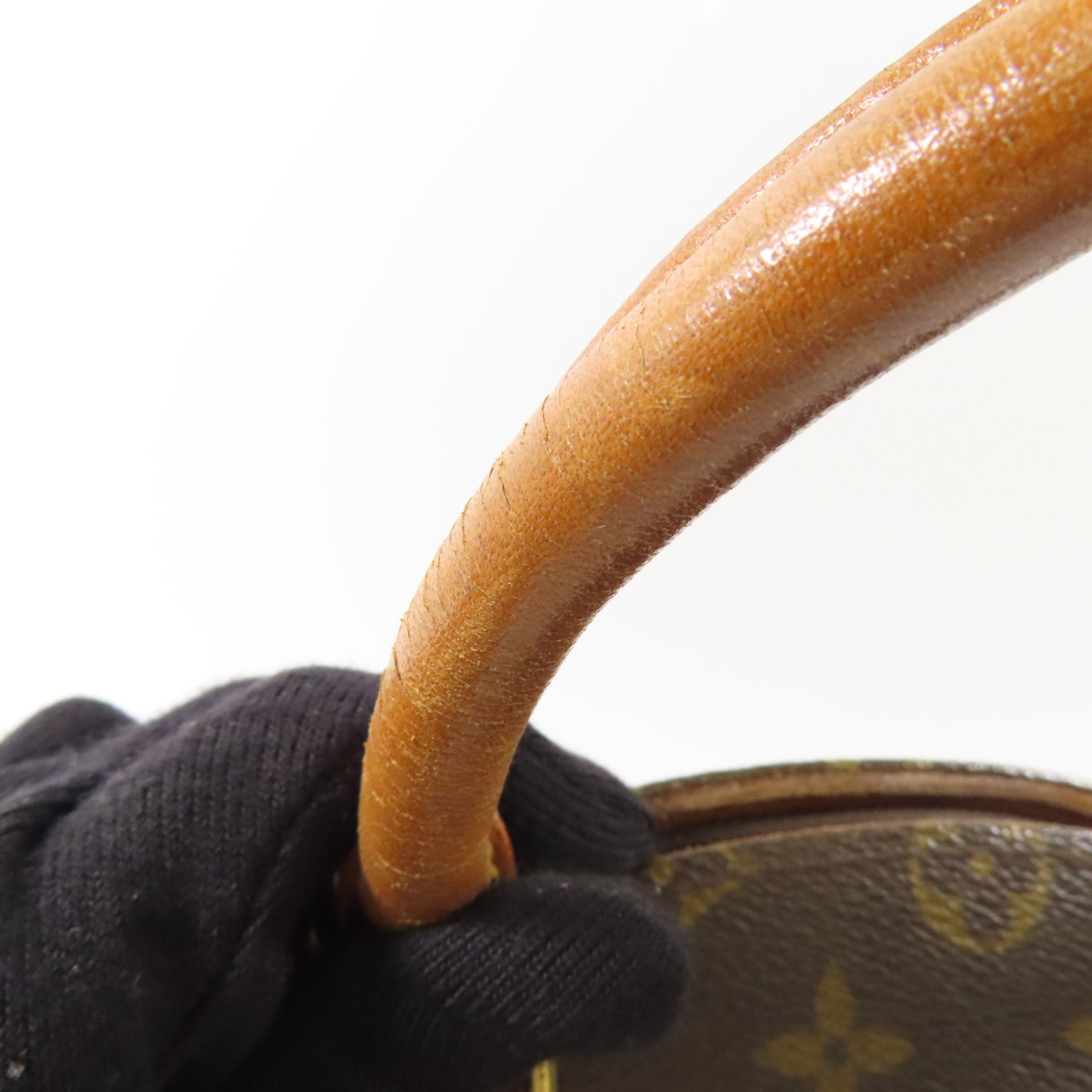 LOUIS VUITTON Monogram Ellipse PM金扣手挽袋棕色