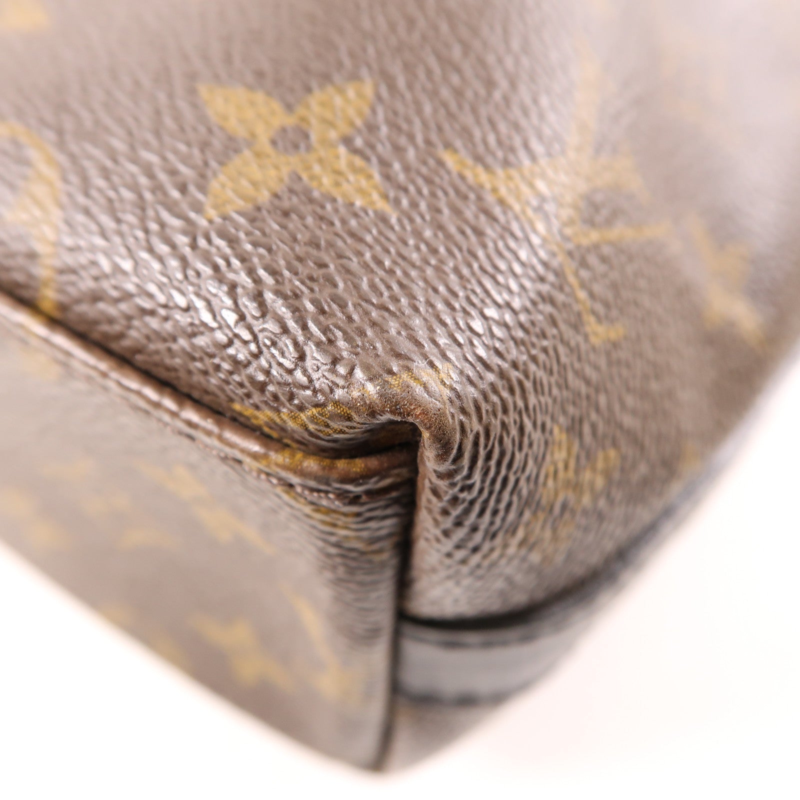 LOUIS VUITTON Monogram Kitan金扣手挽袋棕色