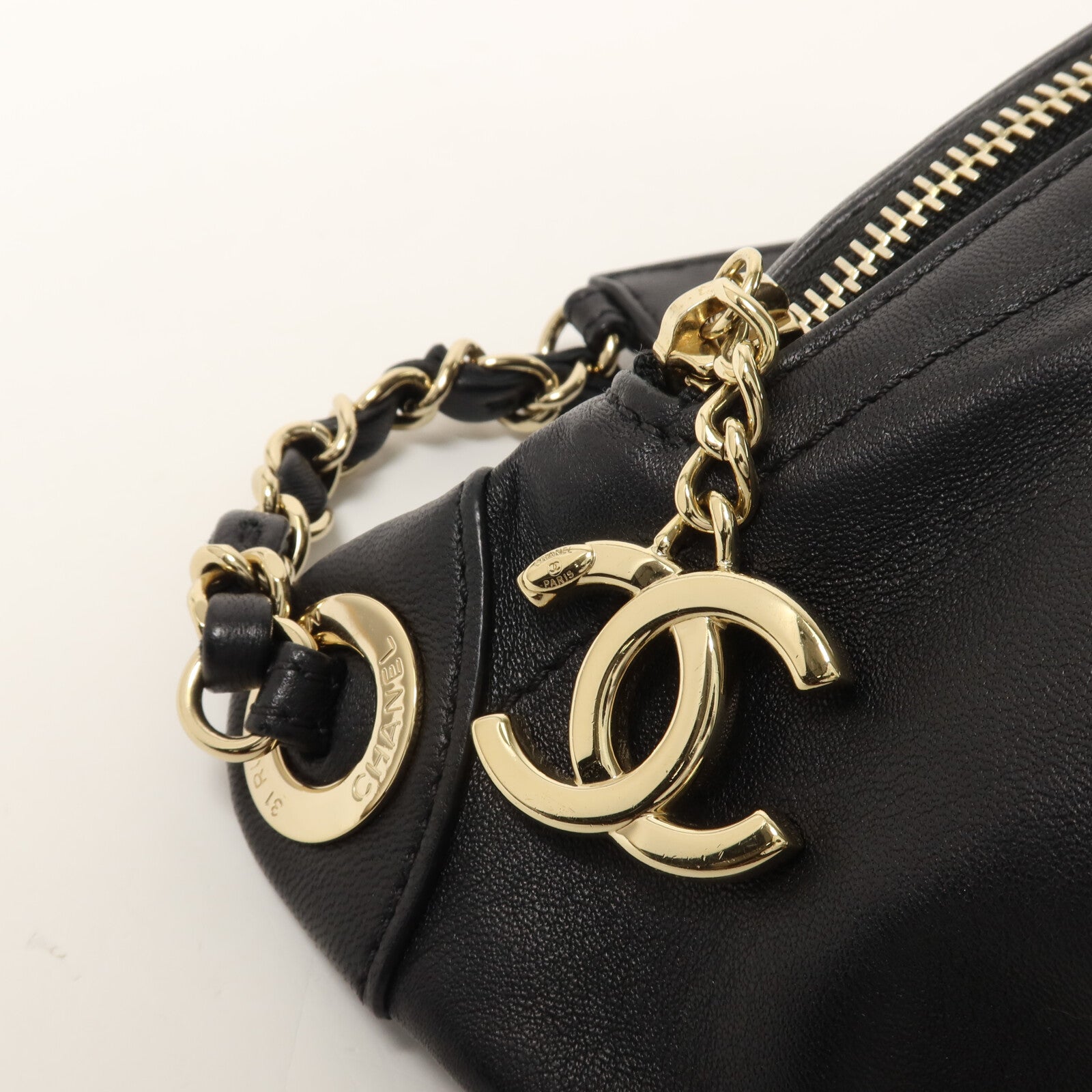 CHANEL 羊皮皮革Waist Bag鏈帶腰包