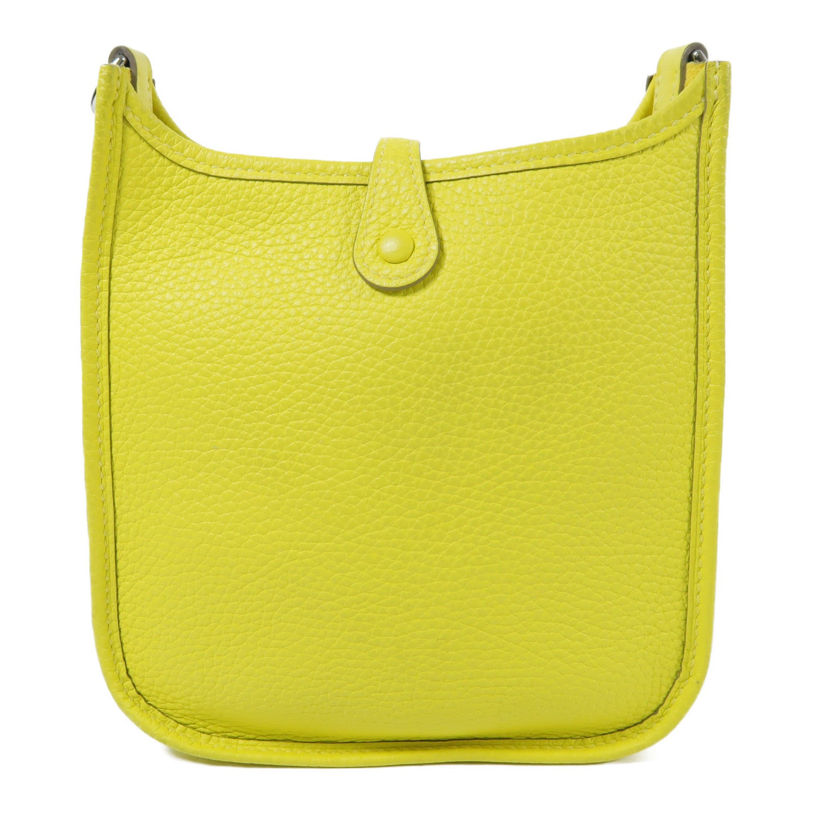 HERMES Clemence皮革Evelyne TPM銀扣肩背袋Lime