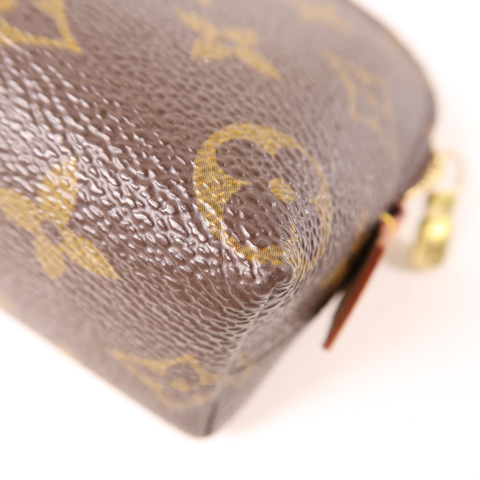 LOUIS VUITTON Monogram Cosmetic Pouch金扣手拿包棕色