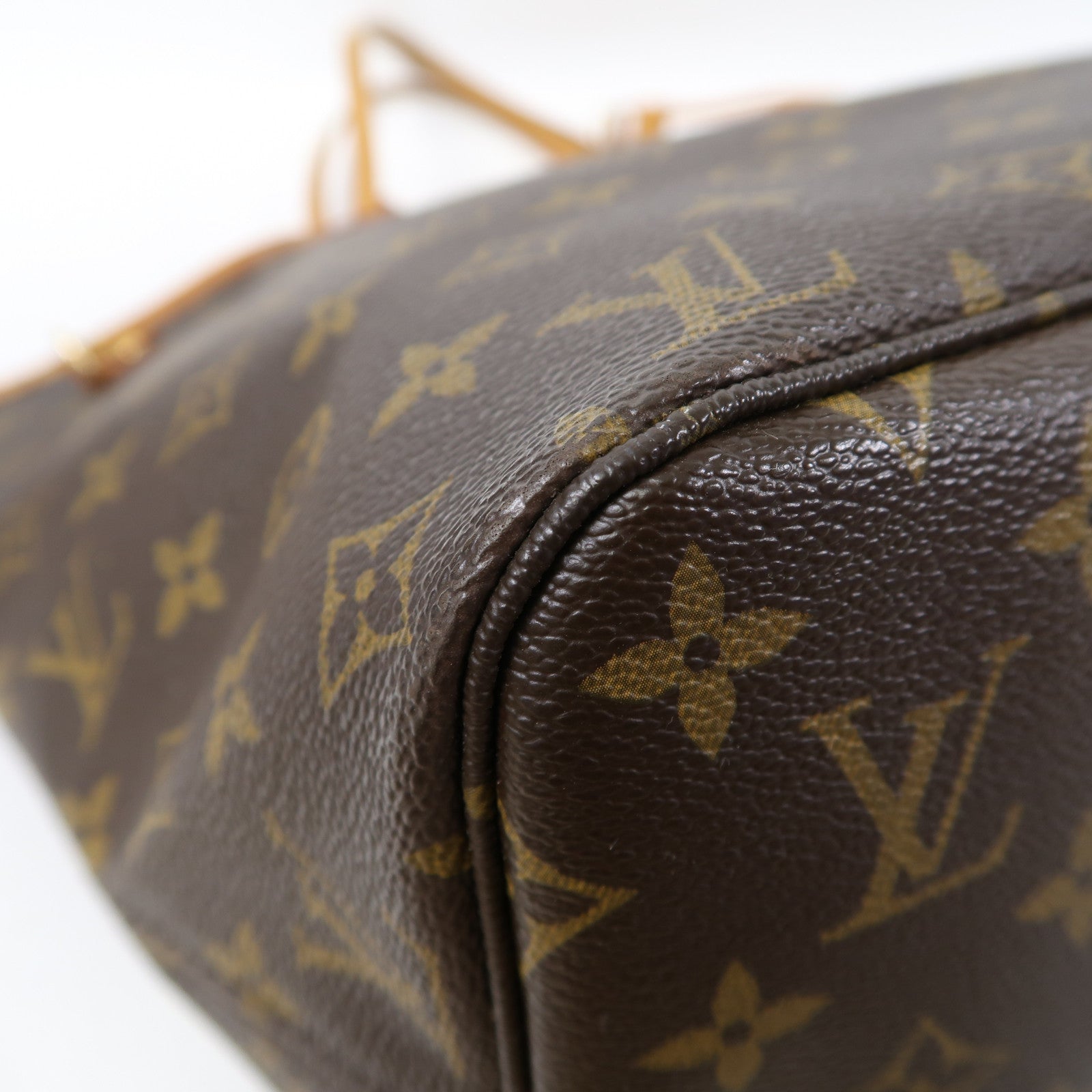 LOUIS VUITTON Monogram Neverfull MM金扣肩背袋啡色