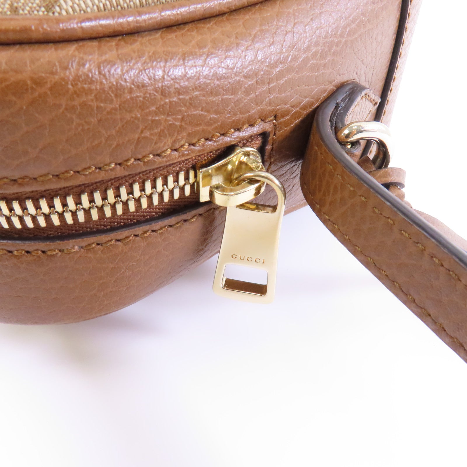 GUCCI 【激減優惠】帆布Shoulder Bag金扣肩背袋棕色