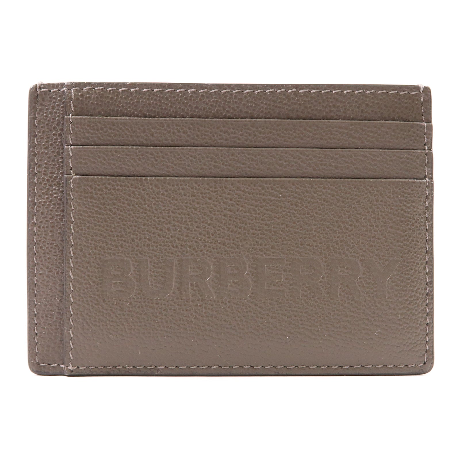 BURBERRY 牛皮皮革Card Case銀扣卡片套灰色