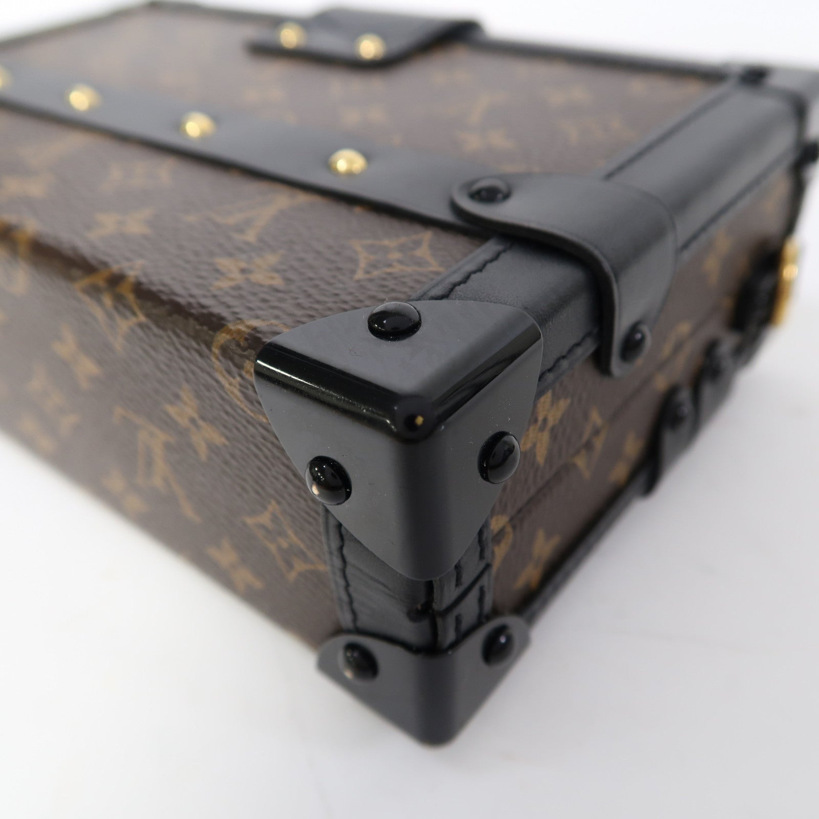 LOUIS VUITTON Monogram Petite Malle金扣肩背袋啡色