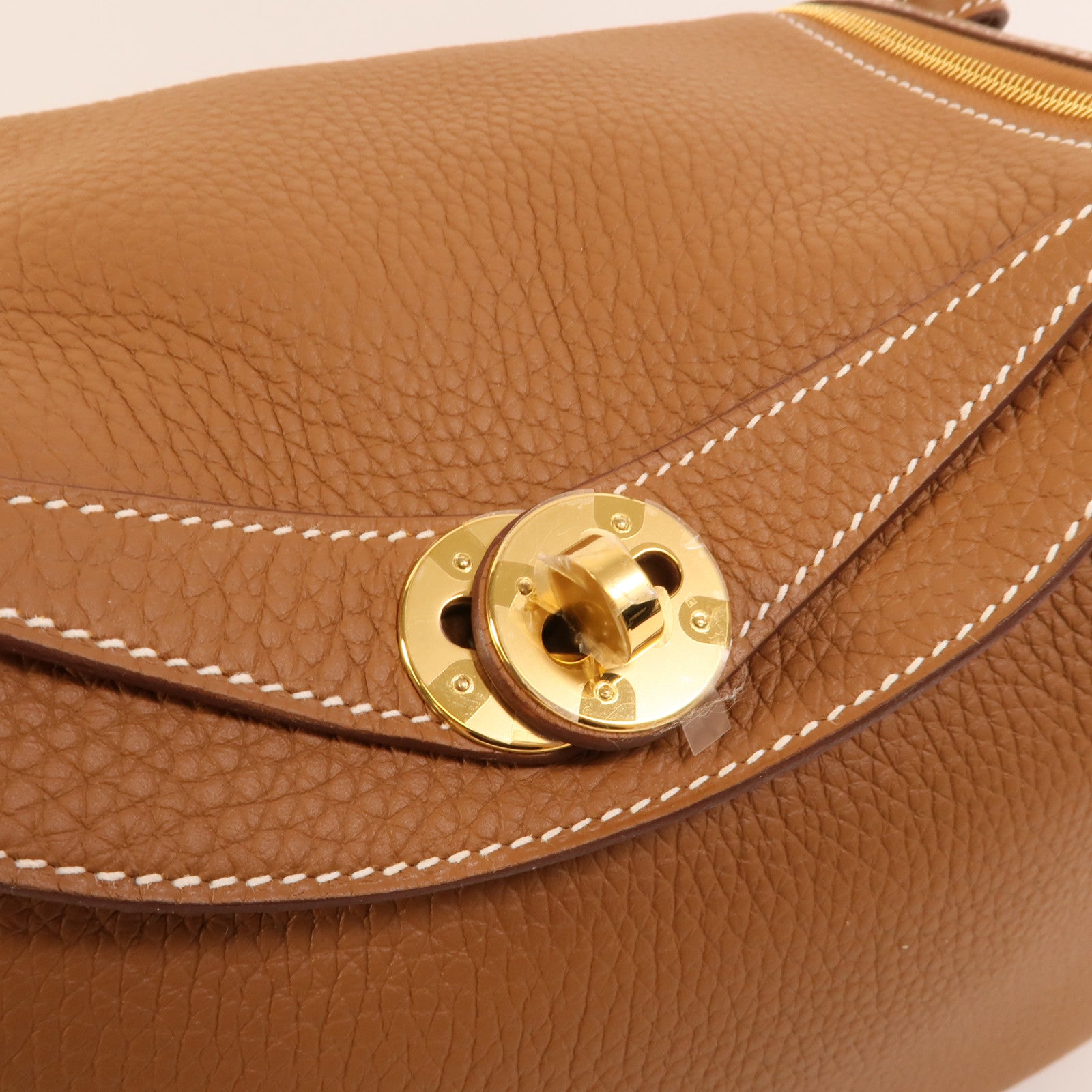 HERMES Clemence皮革Lindy 26手挽肩背兩用袋Gold