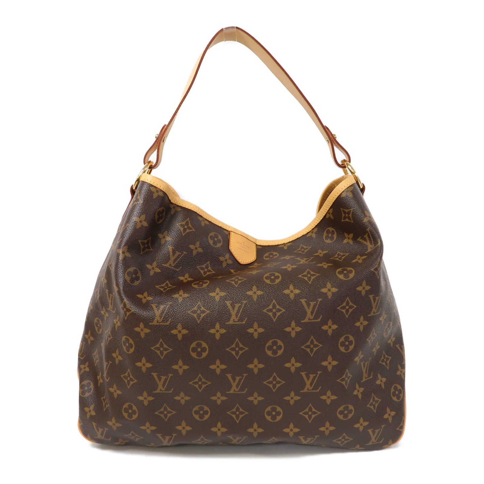 LOUIS VUITTON Monogram Delightful MM金扣肩背袋啡色