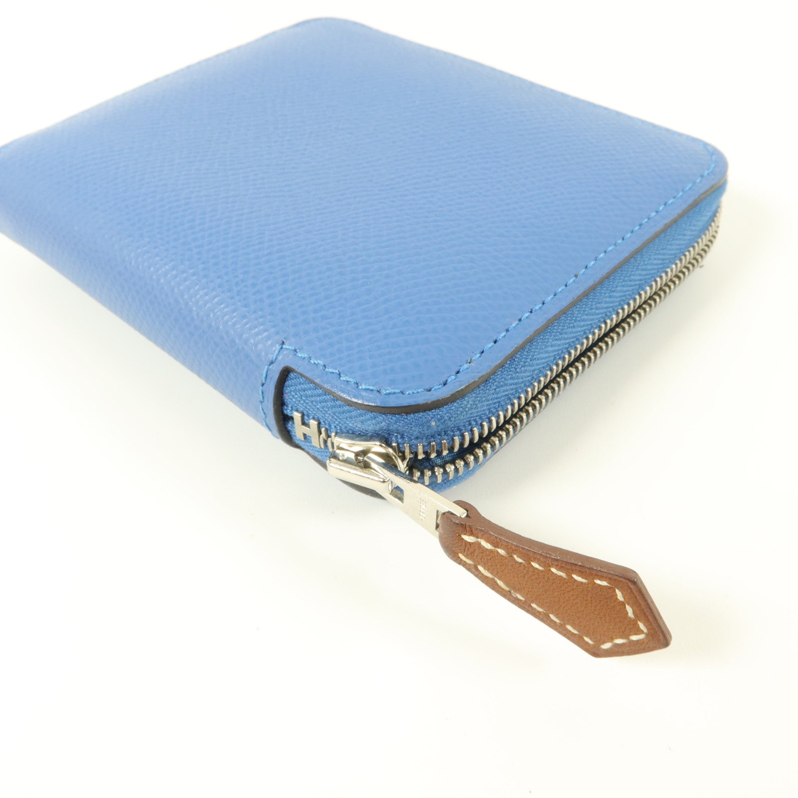 HERMES Epsom皮革Silk in Compact錢包Cobalt