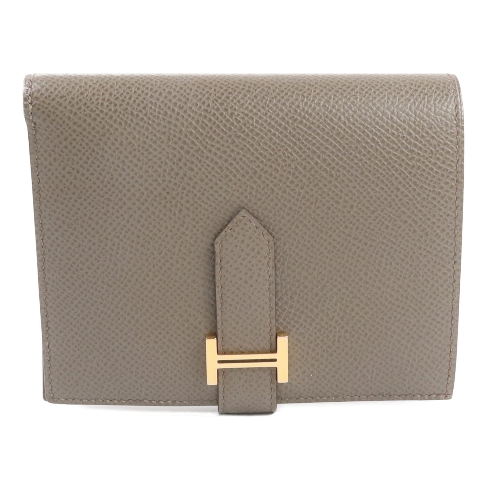 HERMES Epsom皮革Bearn Compact Wallet錢包Etain