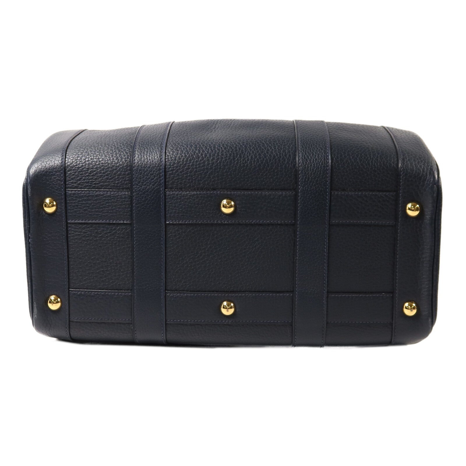 HERMES Ardennes皮革Rudy金扣手挽肩背兩用袋Navy