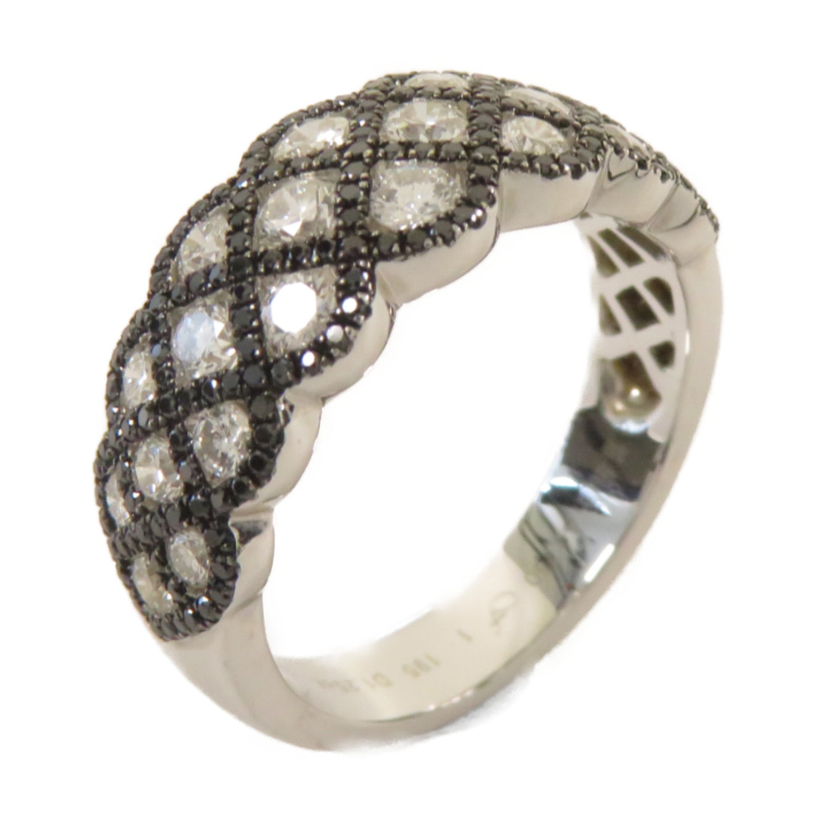 JEWELRY 【激減優惠】18K白金Ring 1.28ct鑽石戒指黑色/銀色US#6.75