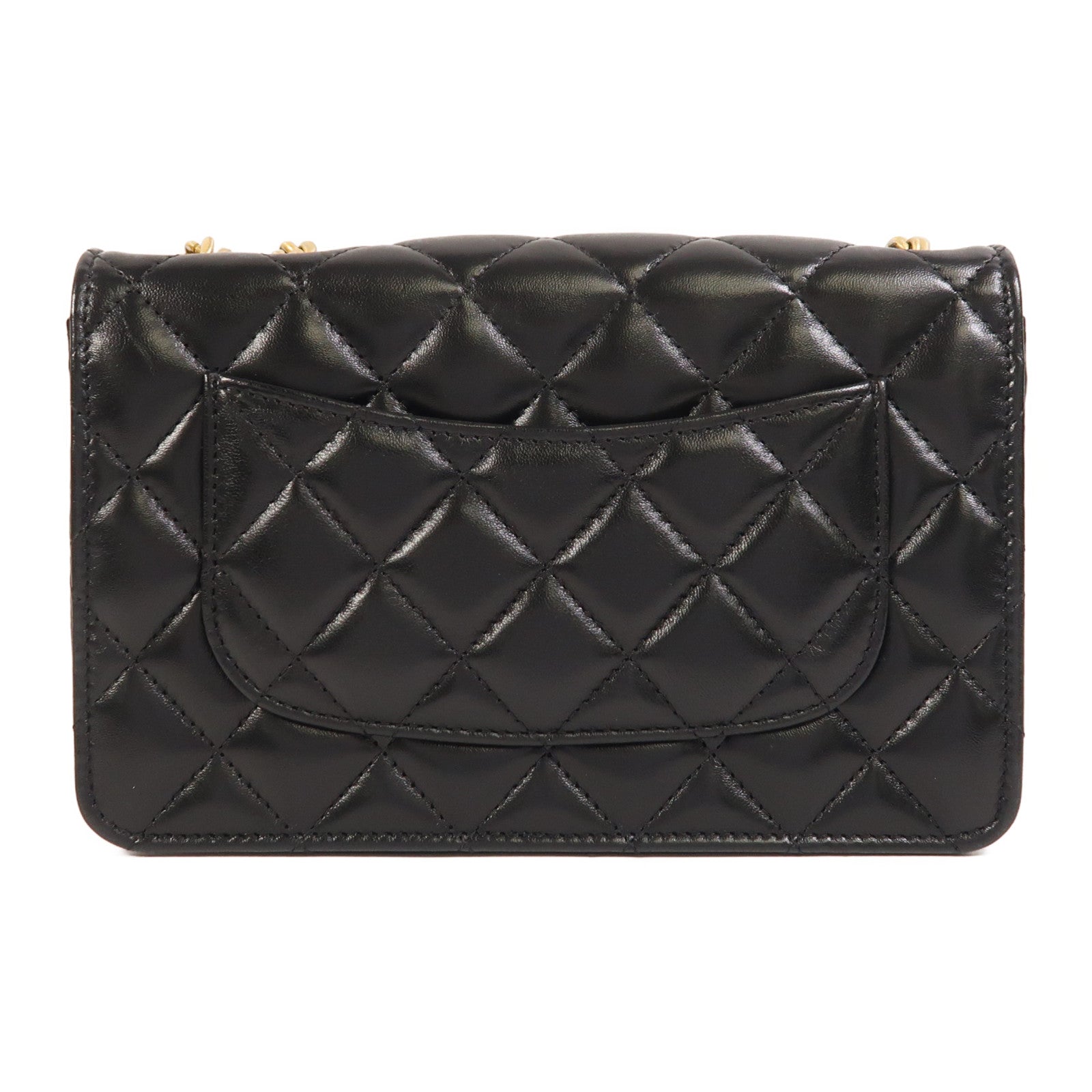 CHANEL 羊皮皮革WOC Wallet On Chain金扣鏈帶肩背袋