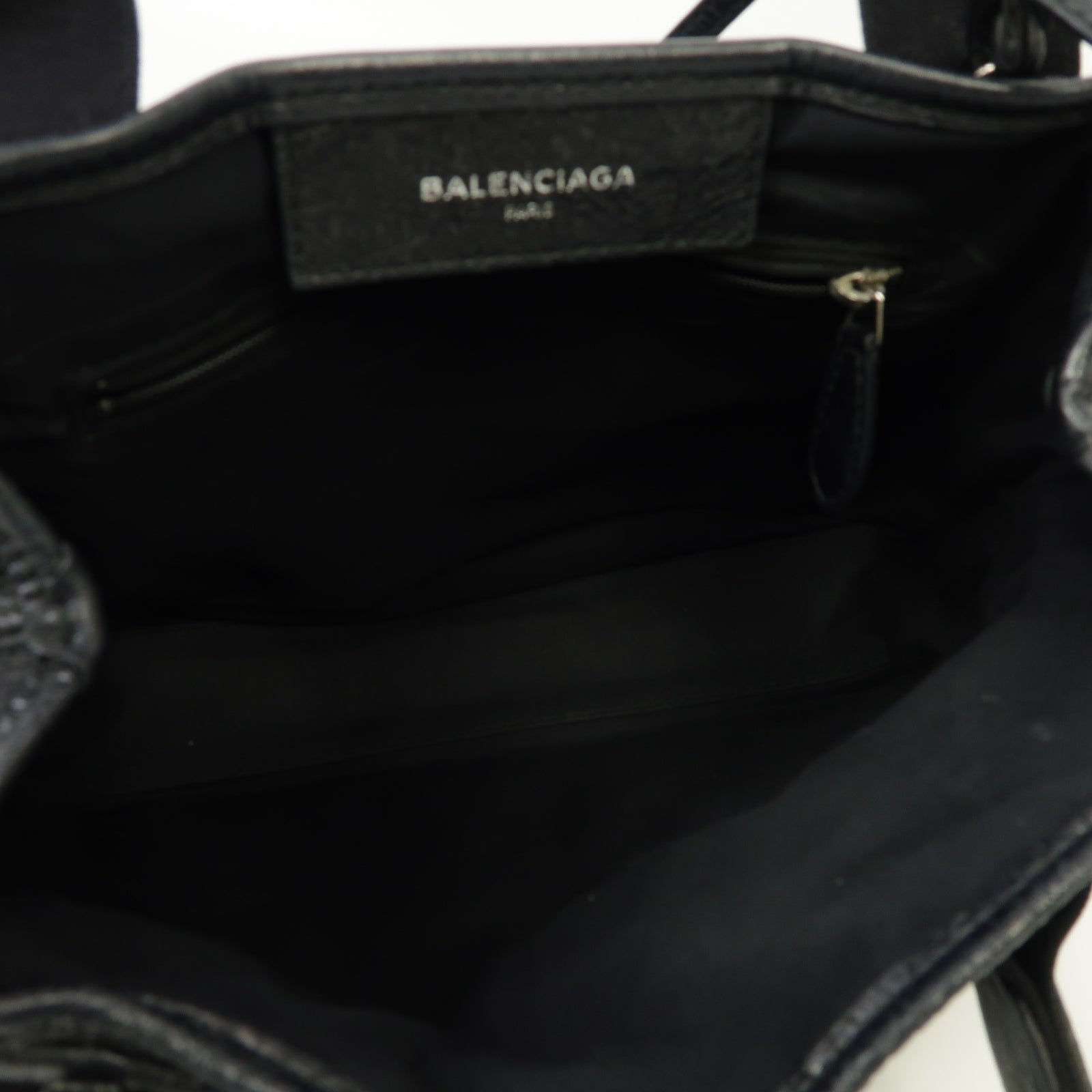 BALENCIAGA 牛皮皮革Cabas XS銀扣手挽肩背兩用袋黒色