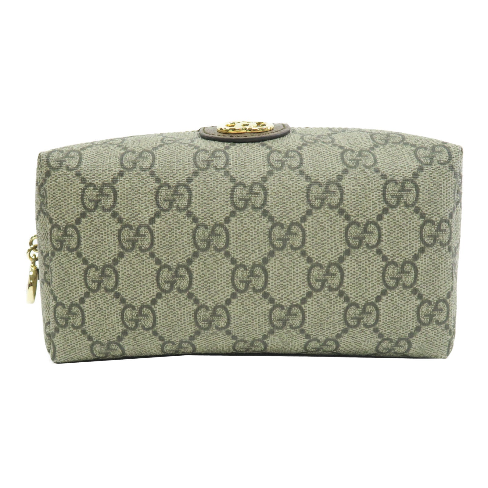 GUCCI 塗層帆布Ophidia Cosmefic Case金扣手拿包啡色