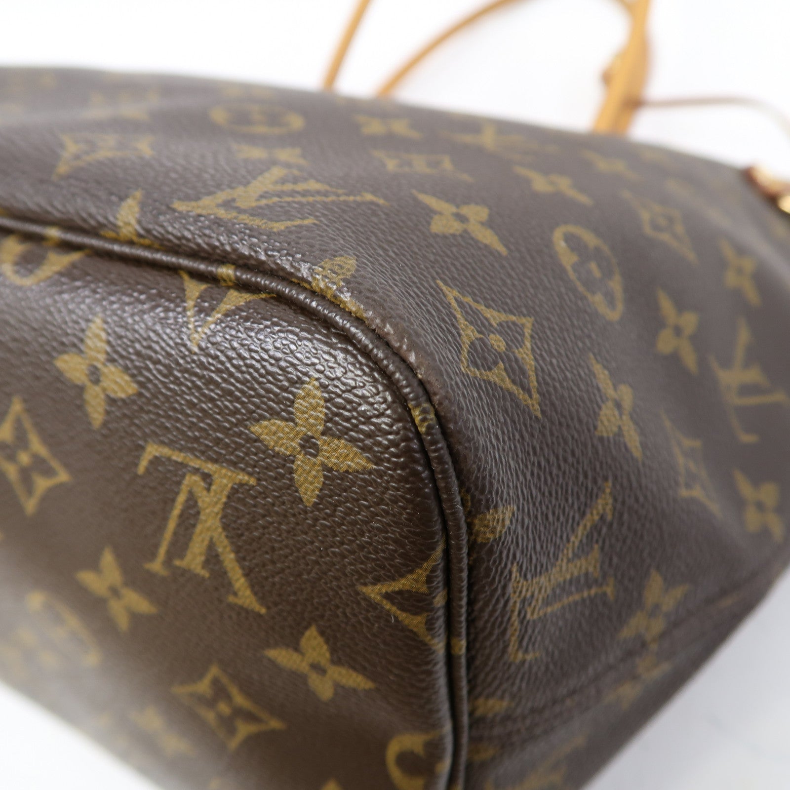 LOUIS VUITTON Monogram Neverfull MM金扣肩背袋啡色