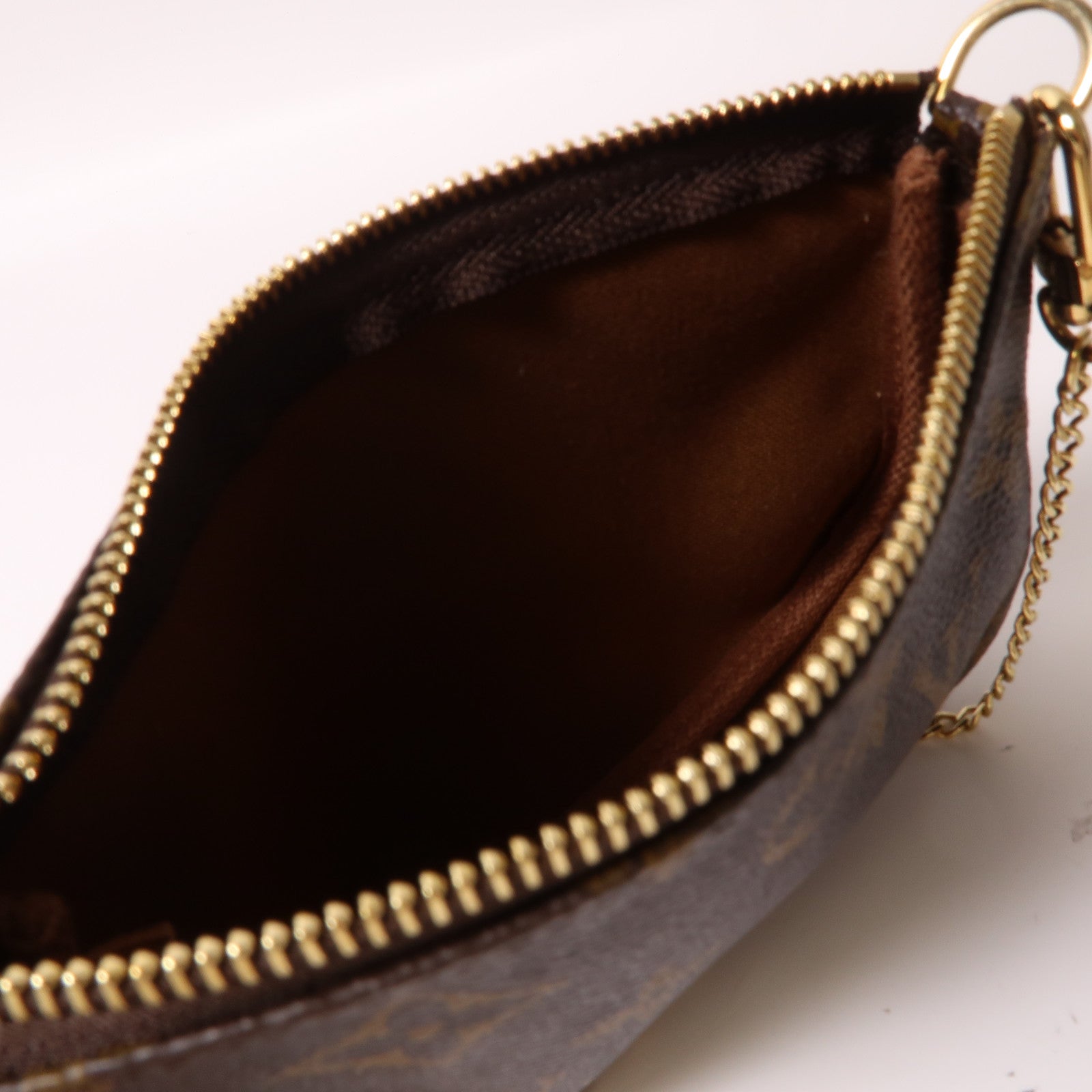 LOUIS VUITTON 【激減優惠】Monogram Pochette Accessories金扣手挽袋啡色