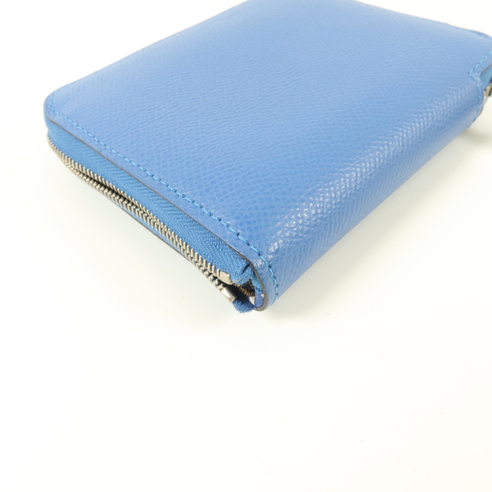 HERMES Epsom皮革Silk in Compact錢包Cobalt