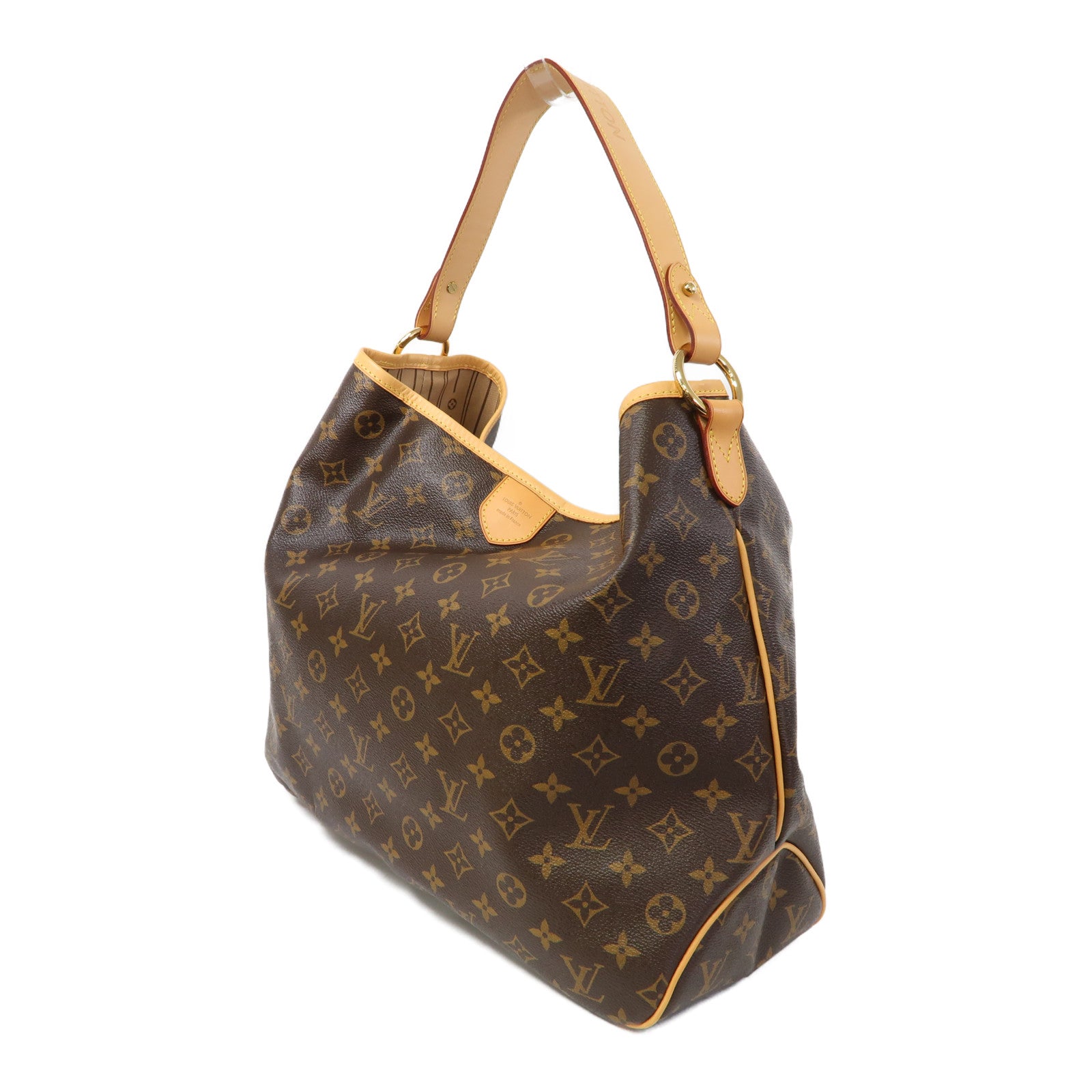 LOUIS VUITTON Monogram Delightful MM金扣肩背袋啡色