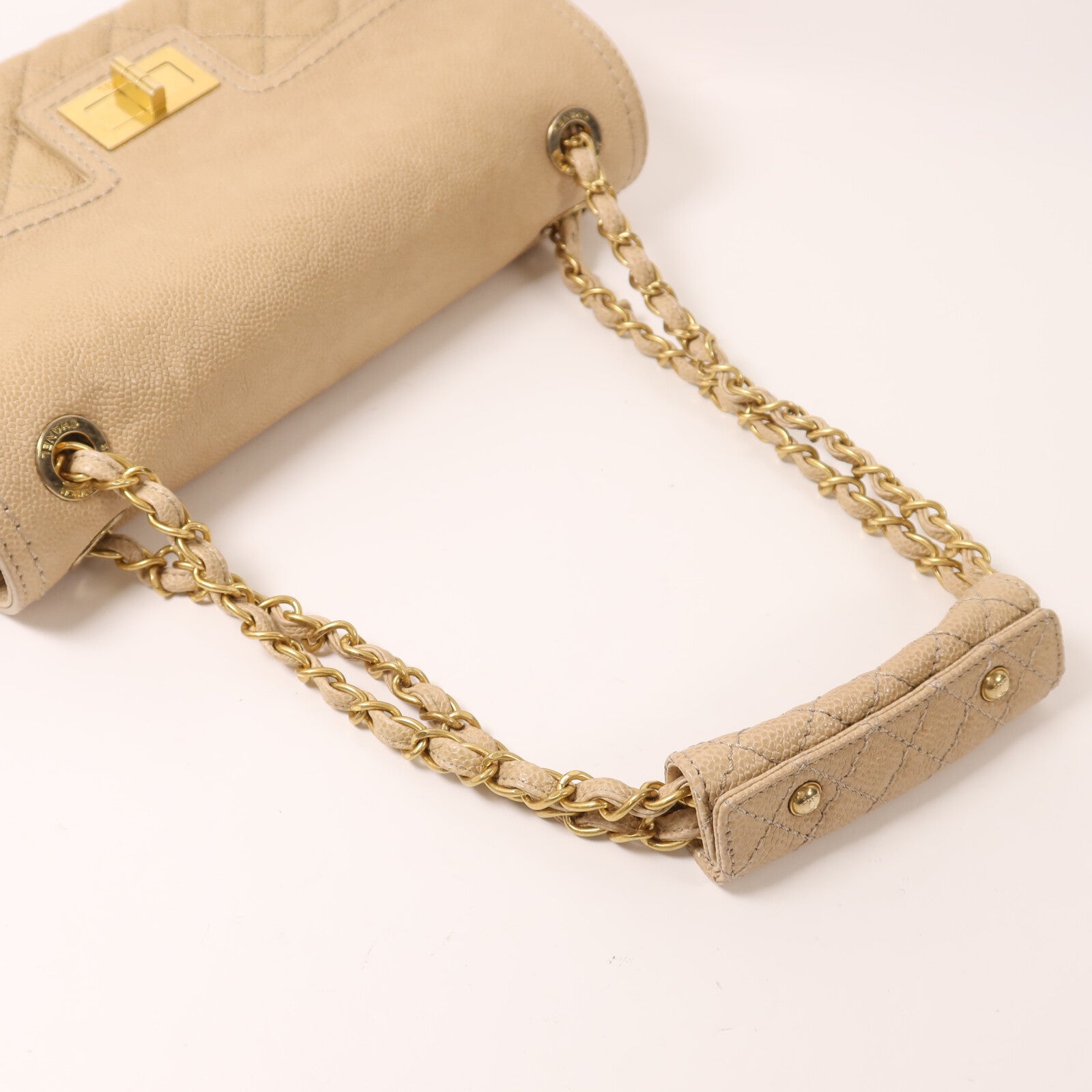 CHANEL 牛皮皮革2.55鏈帶肩背袋