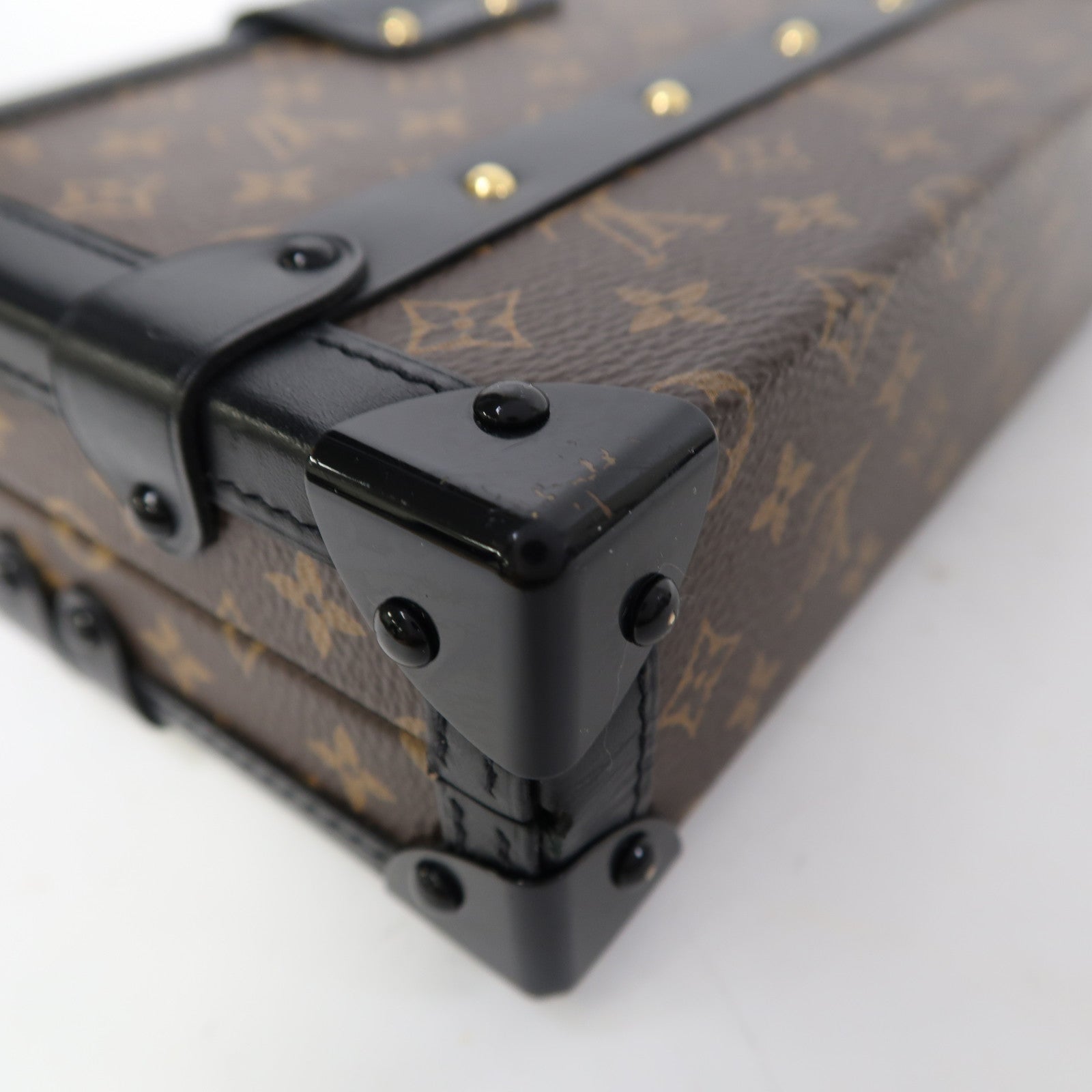 LOUIS VUITTON Monogram Petite Malle金扣肩背袋啡色