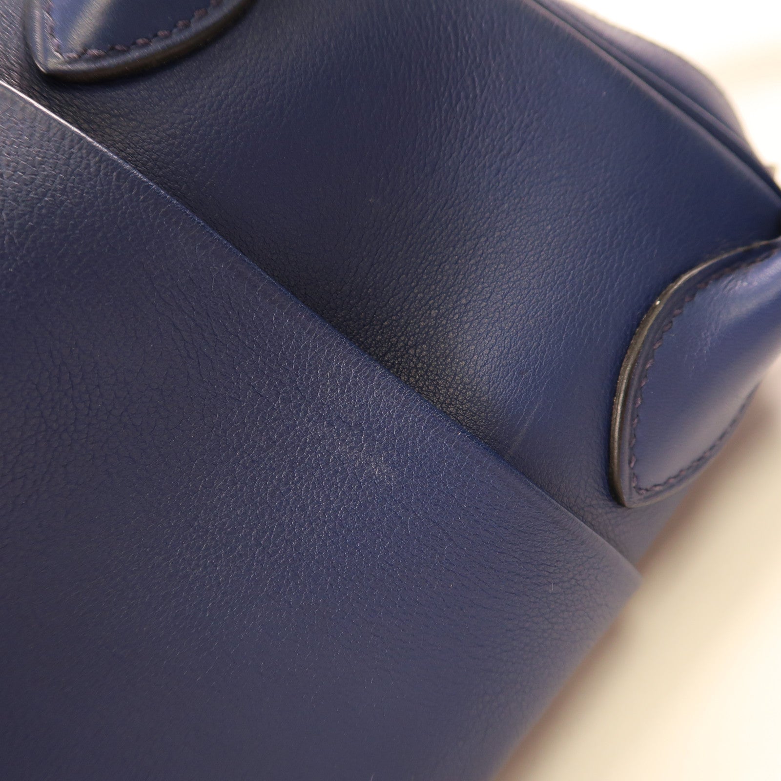 HERMES PHW Lindy 30 2Way Shoulder Hand Bag  Vaux Swift Leather Blue Indigo