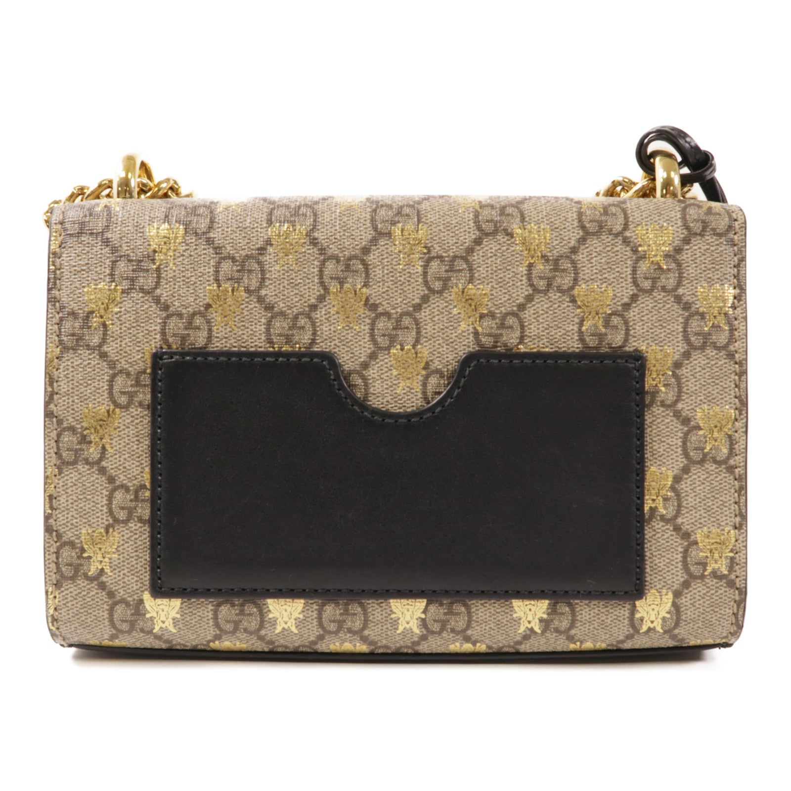 GUCCI 塗層帆布Padlock金扣鏈帶肩背袋