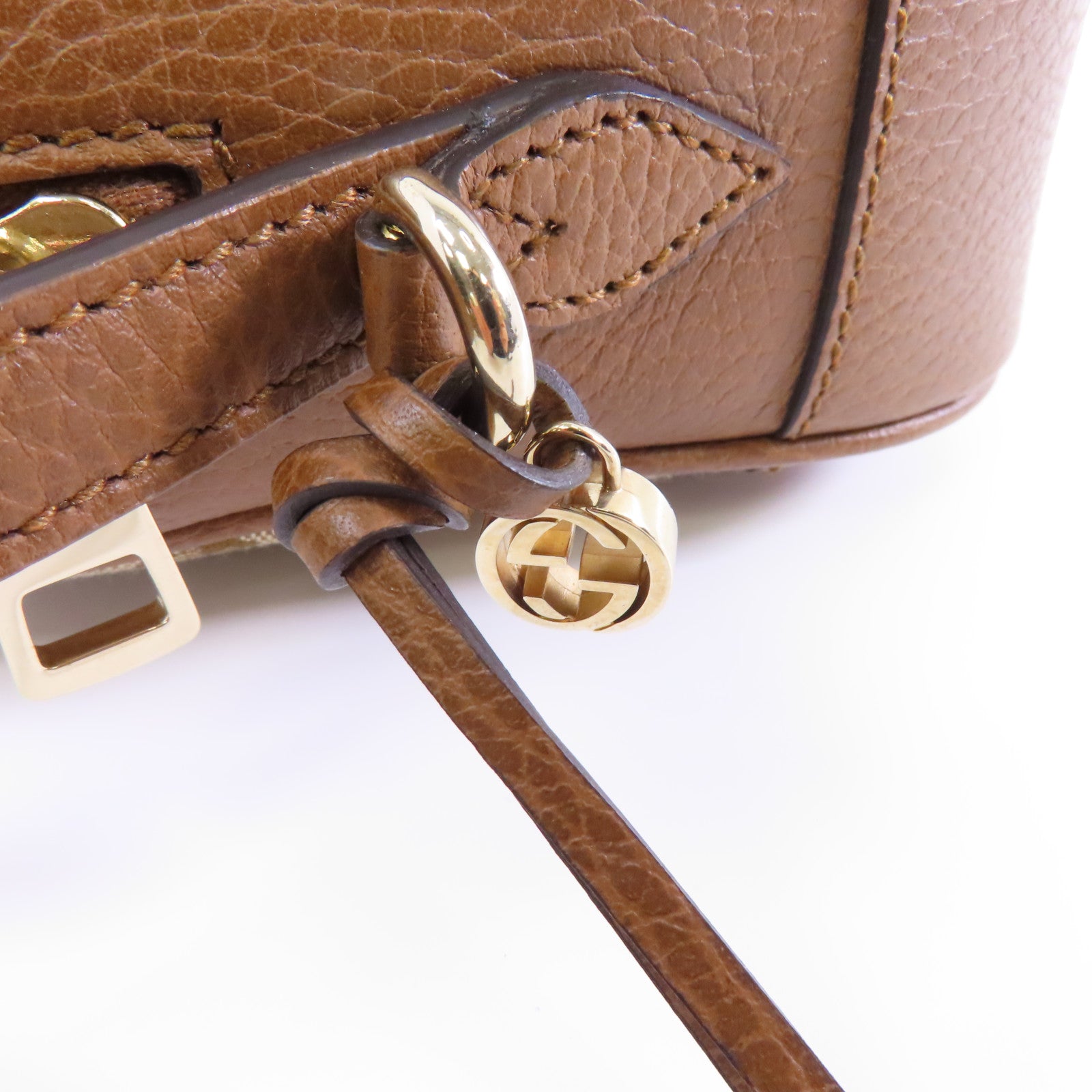 GUCCI 【激減優惠】帆布Shoulder Bag金扣肩背袋棕色
