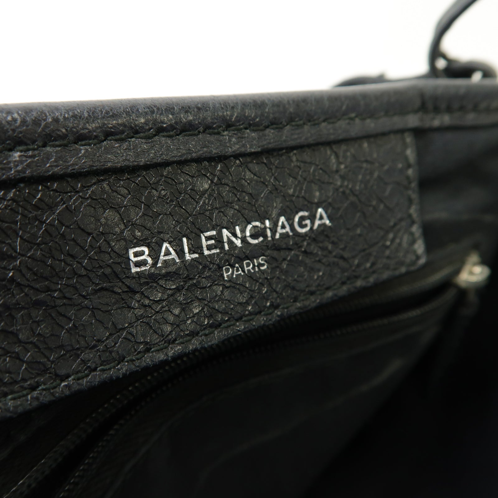 BALENCIAGA 牛皮皮革Cabas XS銀扣手挽肩背兩用袋黒色