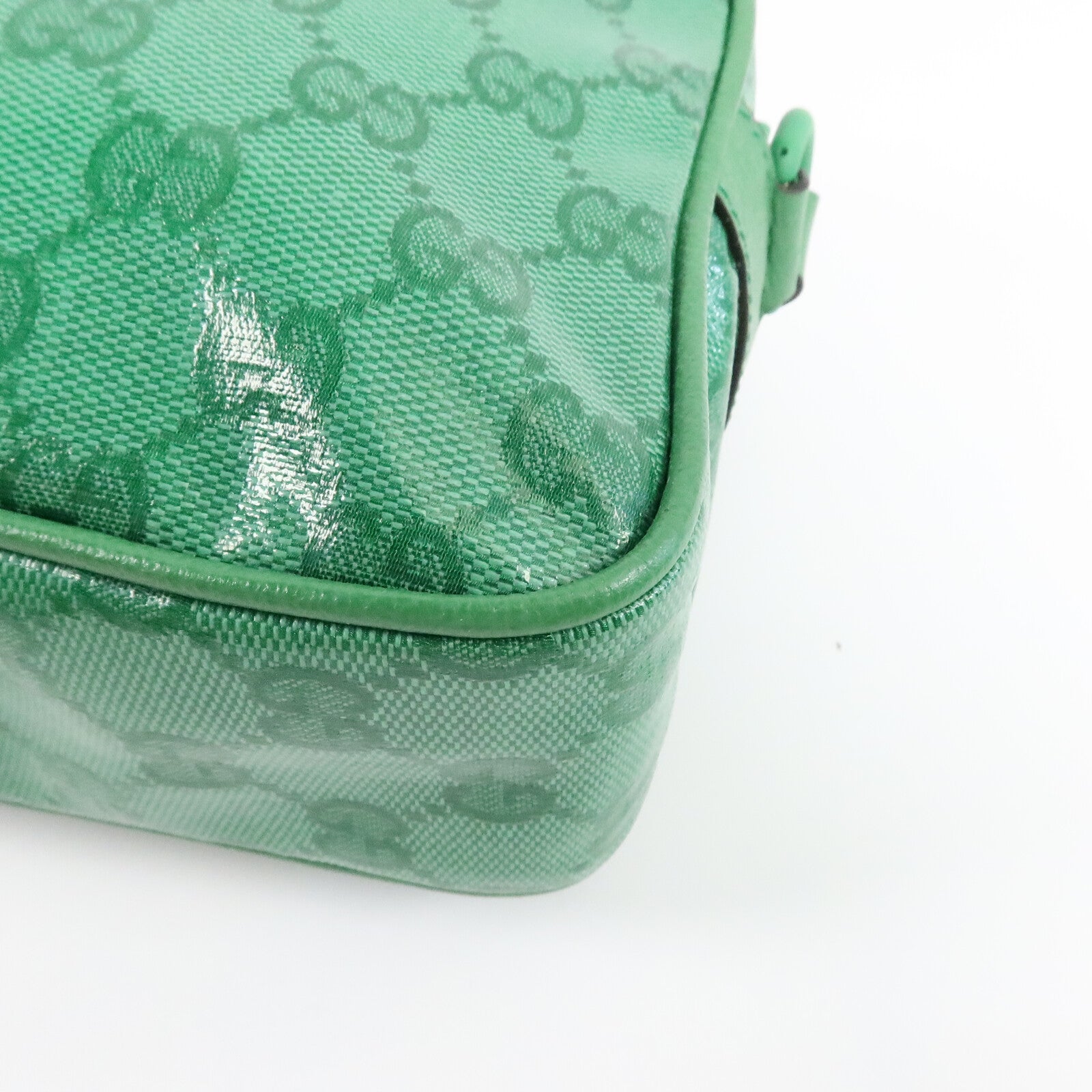 GUCCI 漆皮皮革GG Crystal Mini Shoulder Bag肩背袋