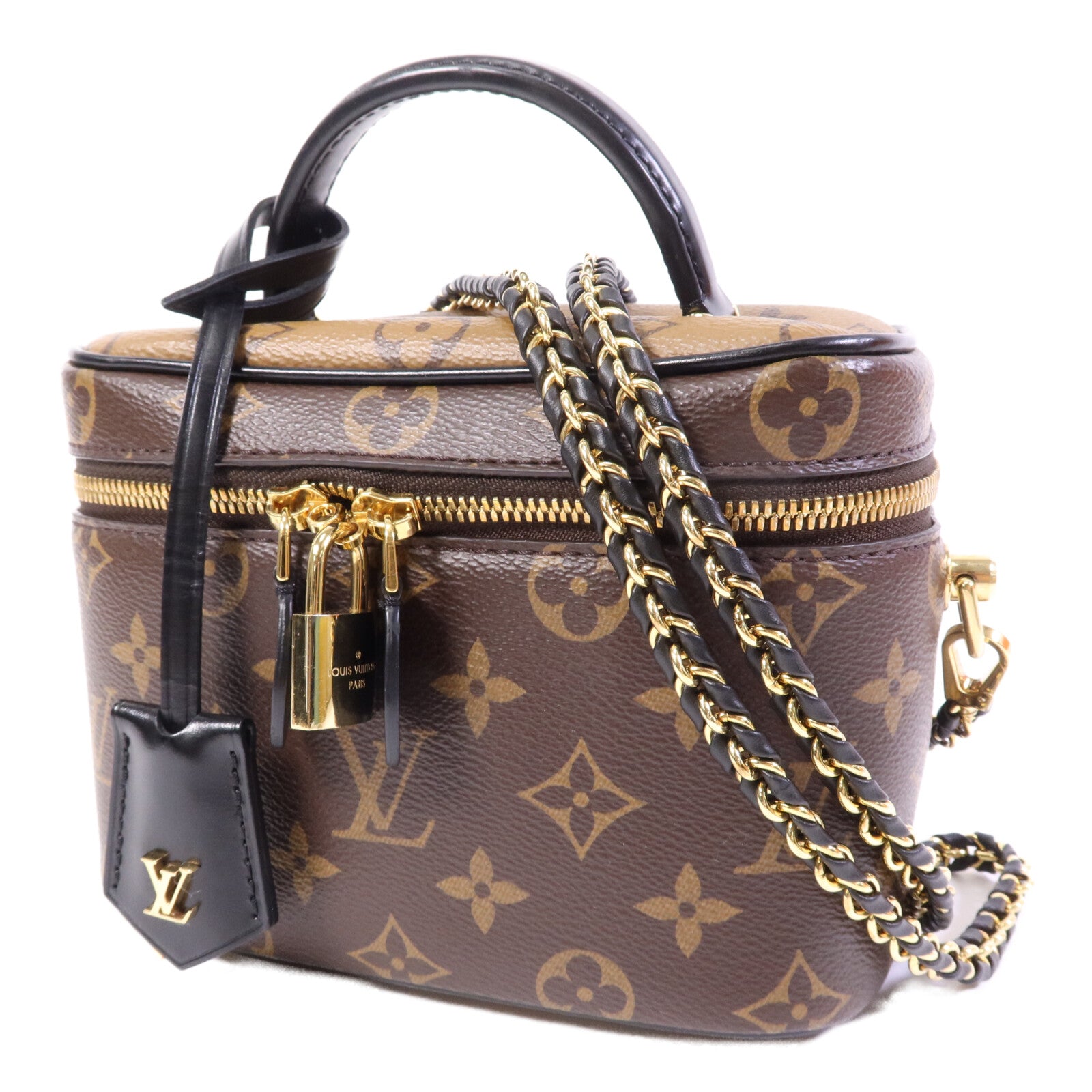 LOUIS VUITTON Monogram Reverse Vanity PM金扣手挽肩背兩用袋