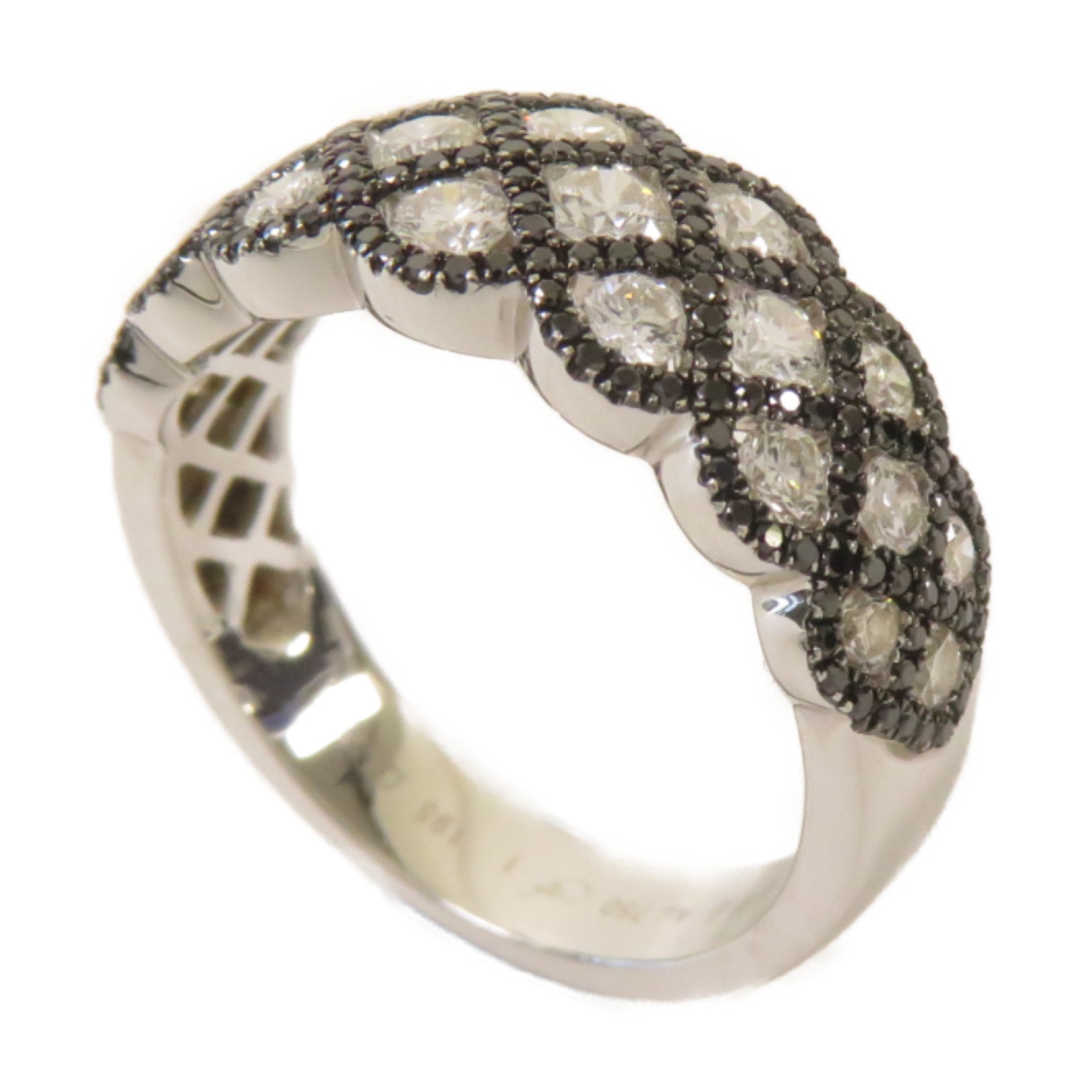 JEWELRY 【激減優惠】18K白金Ring 1.28ct鑽石戒指黑色/銀色US#6.75