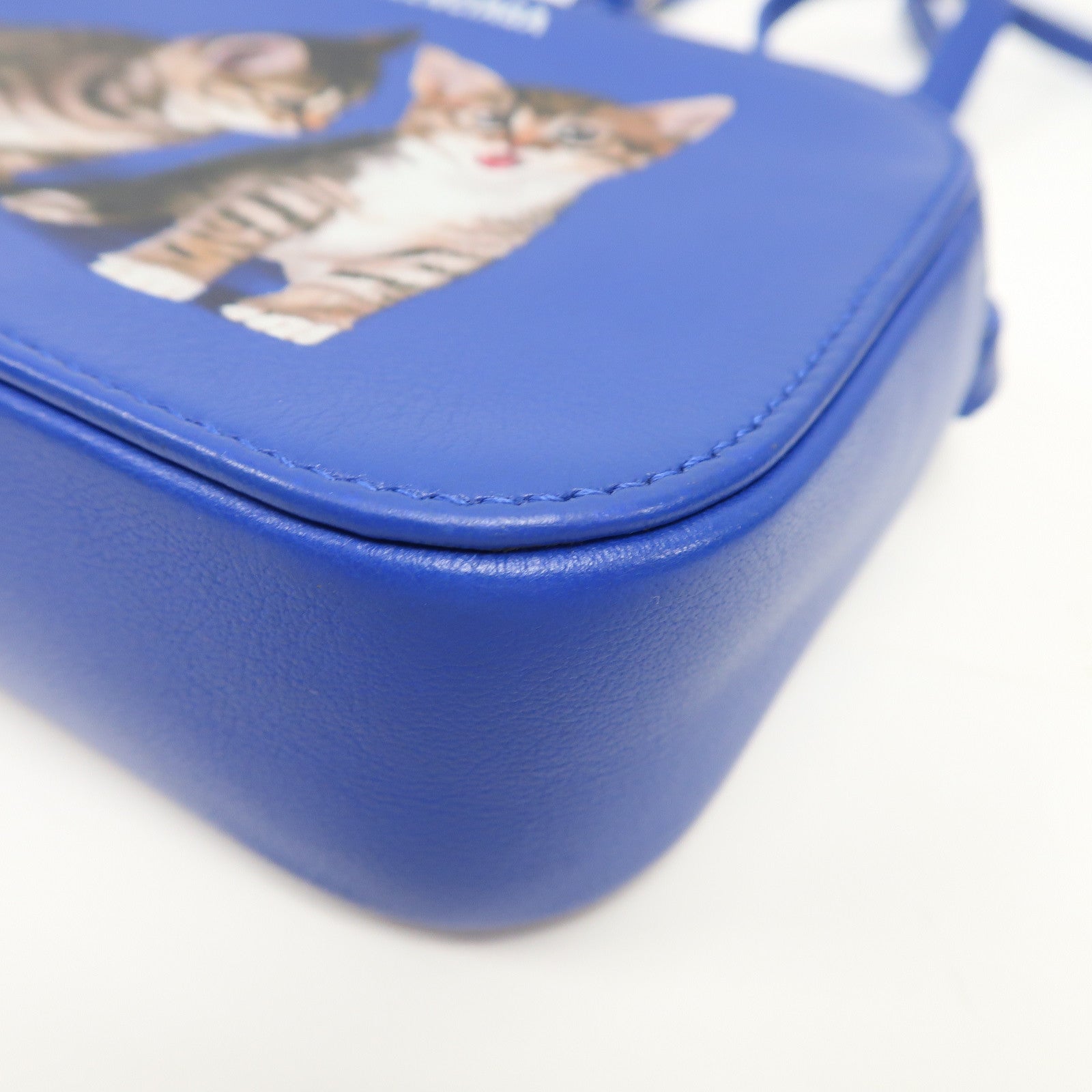 BALENCIAGA 牛皮皮革EVERYDAY Camera Bag XS銀扣肩背袋藍色