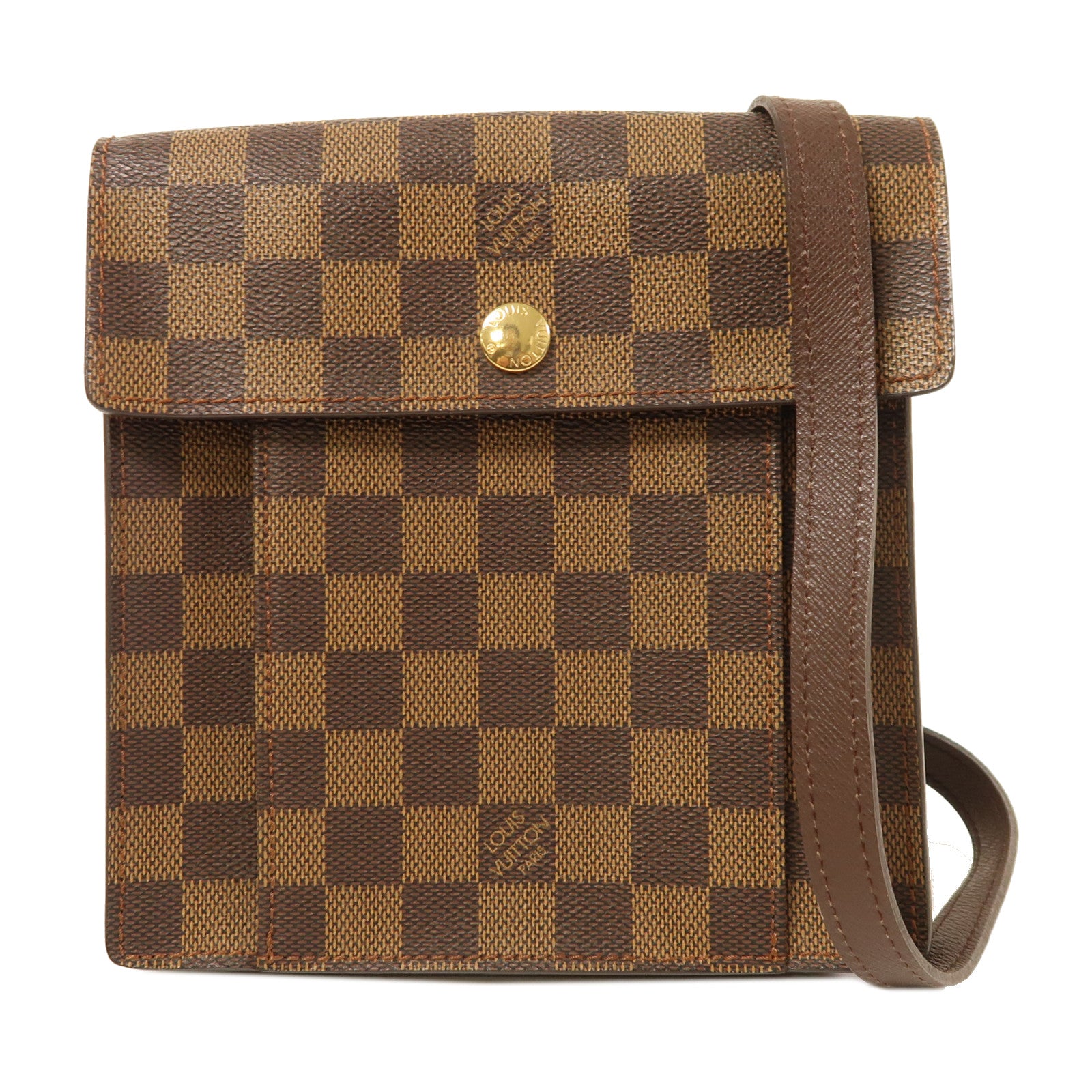 LOUIS VUITTON Damier Pimlico金扣肩背袋啡色
