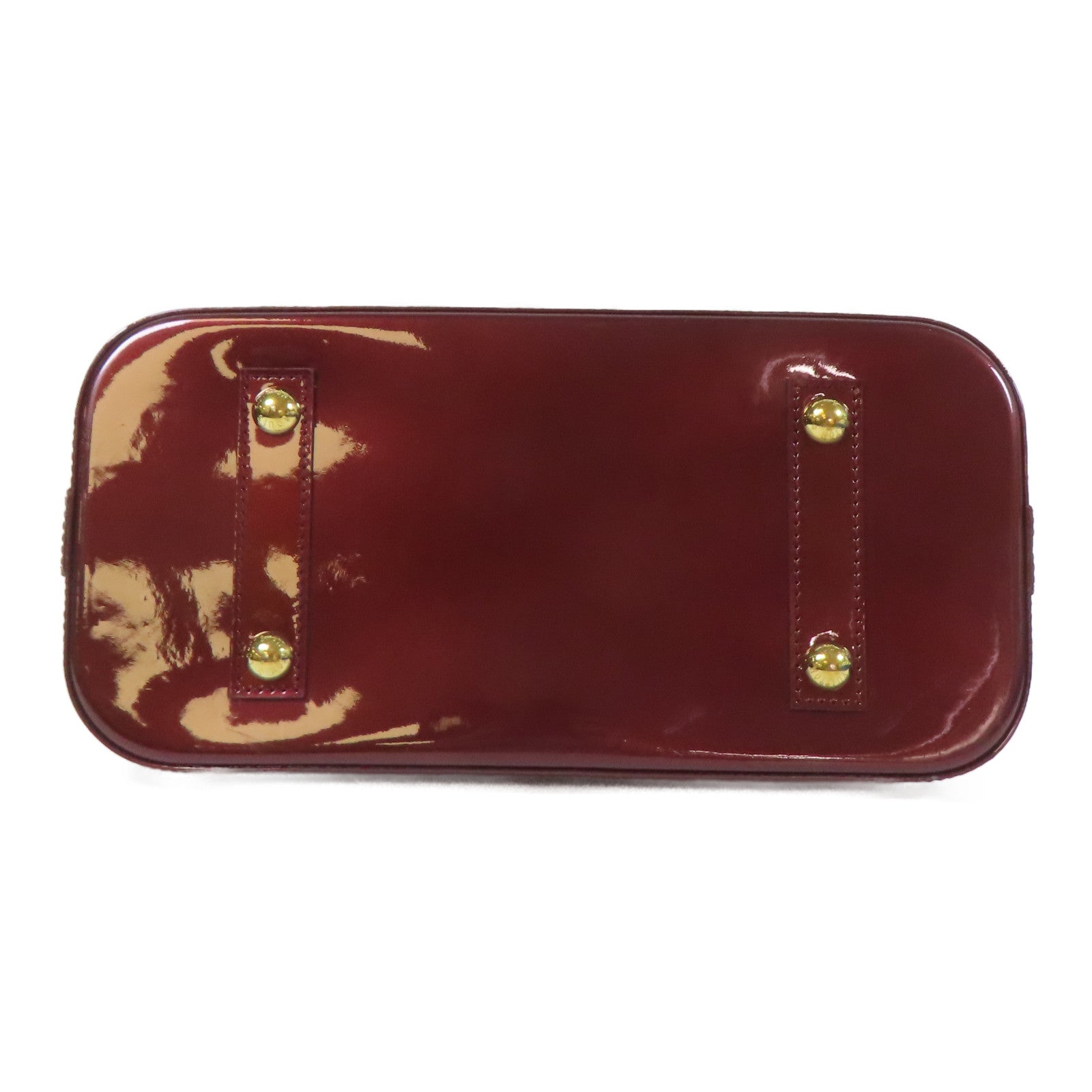 LOUIS VUITTON Vernis Alma PM金扣手挽袋深紅色