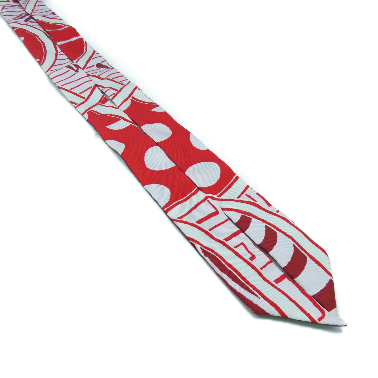 HERMES 【激減優惠】絲質Twillon絲巾紅色/白色
