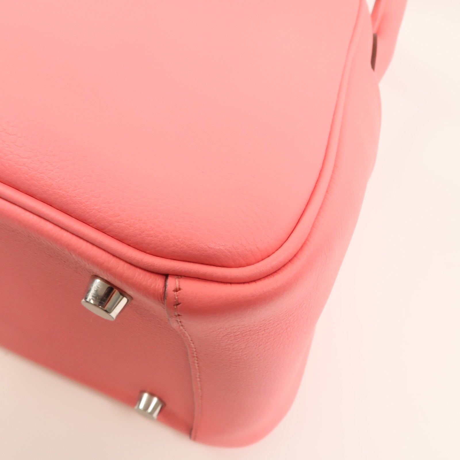 HERMES 【激減優惠】Evercolor皮革Lindy 26銀扣手挽肩背兩用袋Rose Azalee