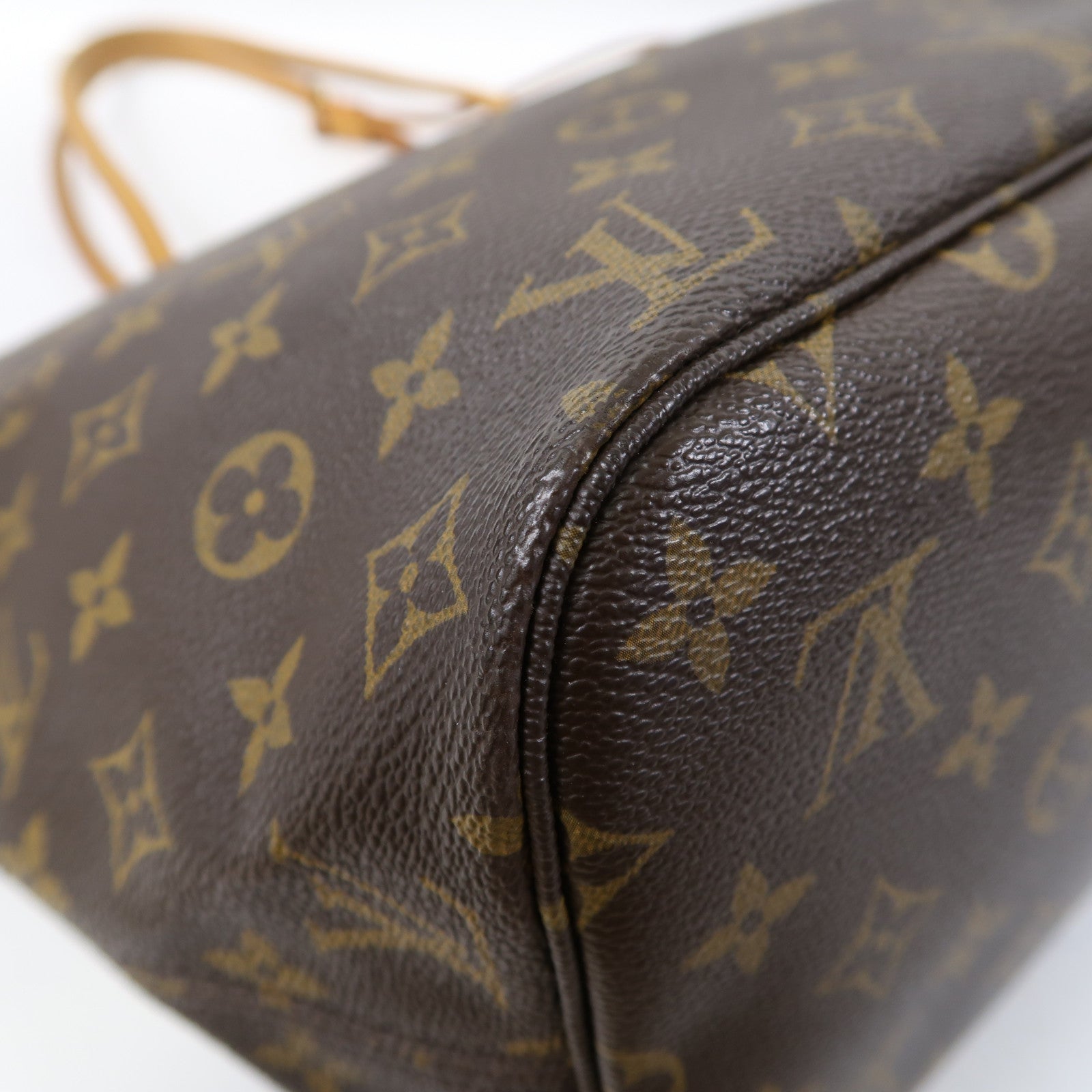 LOUIS VUITTON Monogram Neverfull MM金扣肩背袋啡色