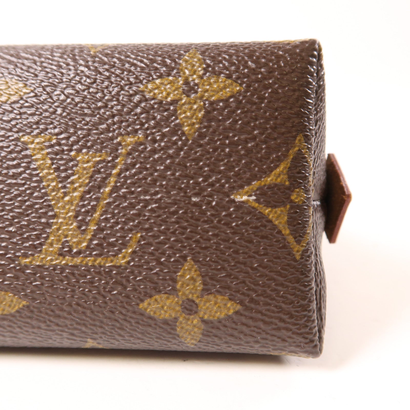 LOUIS VUITTON Monogram Cosmetic Pouch金扣手拿包棕色
