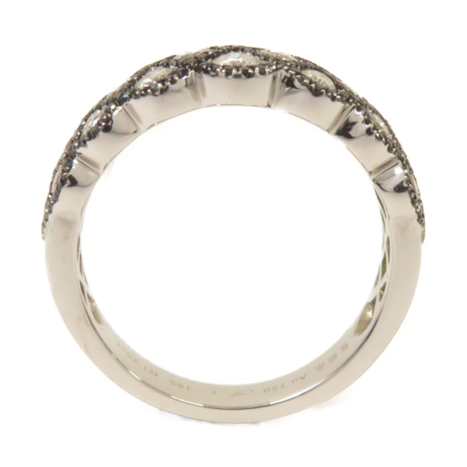 JEWELRY 【激減優惠】18K白金Ring 1.28ct鑽石戒指黑色/銀色US#6.75