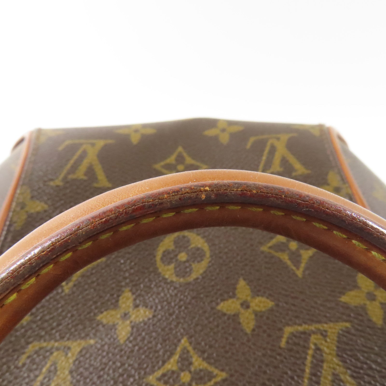 LOUIS VUITTON Monogram Ellipse PM金扣手挽袋棕色