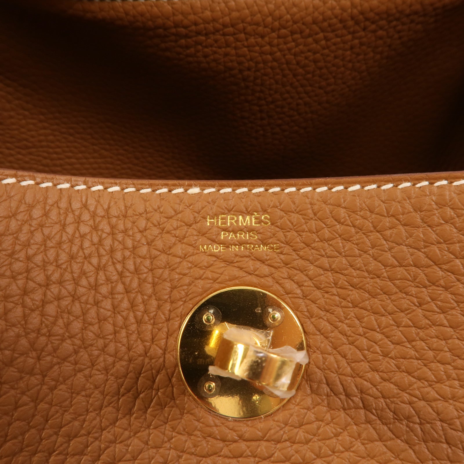 HERMES Clemence皮革Lindy 26手挽肩背兩用袋Gold