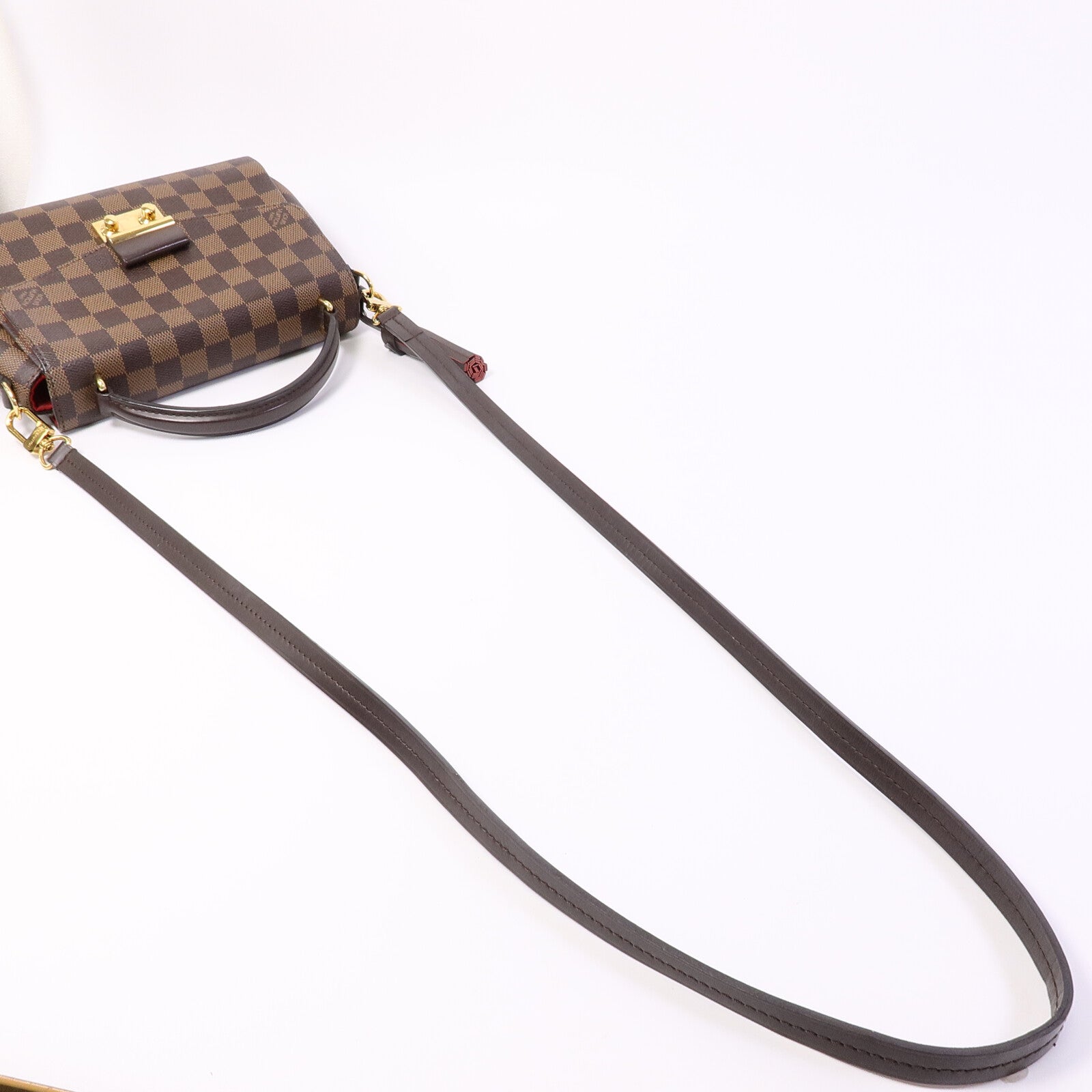 LOUIS VUITTON Damier Croisette金扣手挽肩背兩用袋
