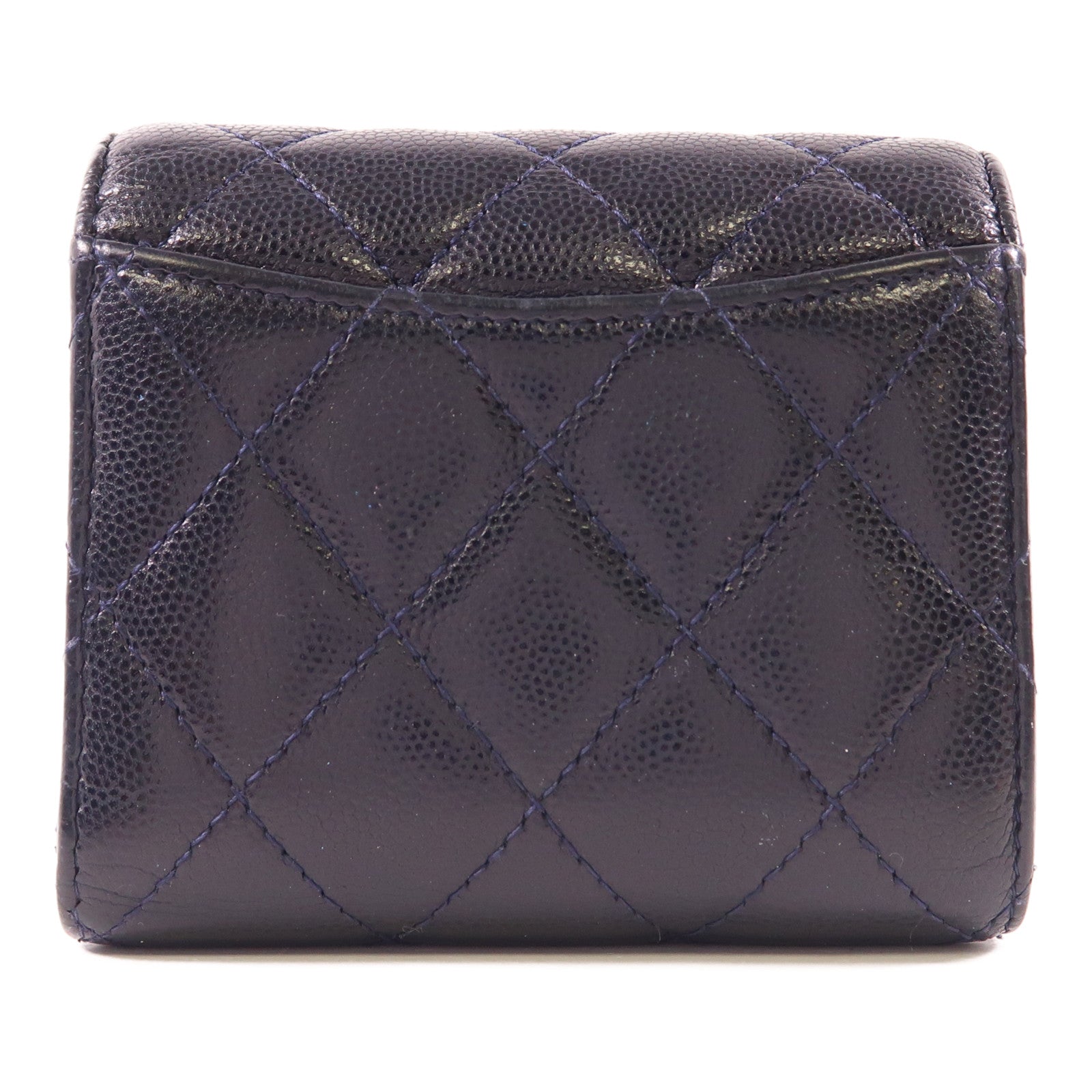 CHANEL 牛皮皮革Trifold Wallet金扣錢包