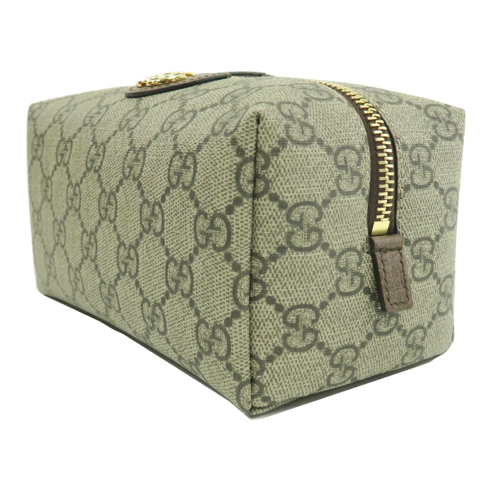 GUCCI 塗層帆布Ophidia Cosmefic Case金扣手拿包啡色